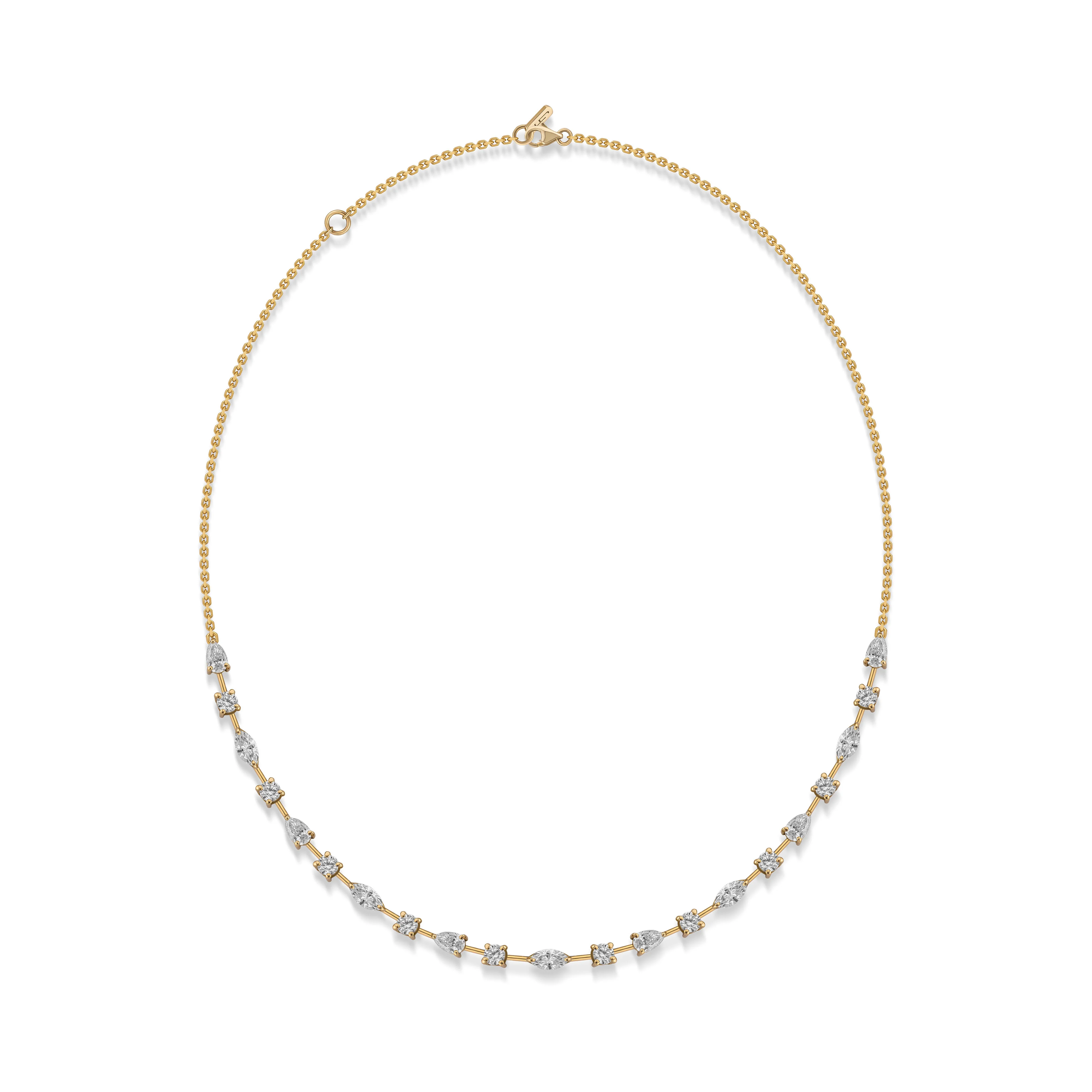 Petite Trio Half Diamond Tennis Choker - Image 4