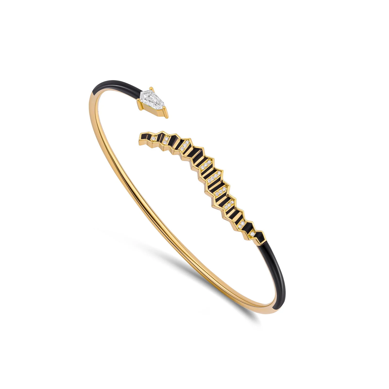 Pleated Eva Diamond Bracelet Cuff - Image 3