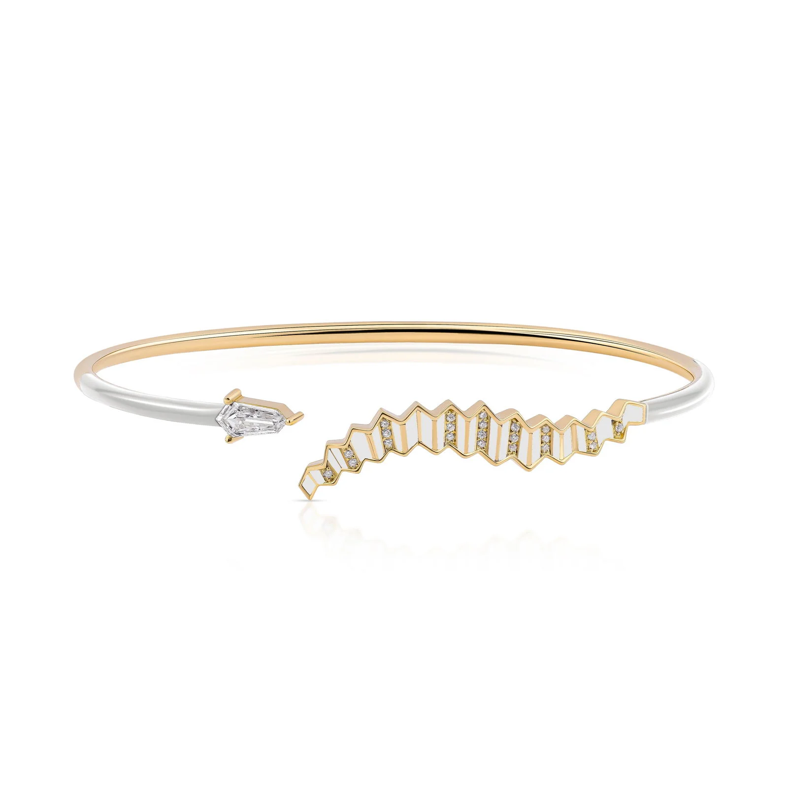 Pleated Eva Diamond Bracelet Cuff - Image 5