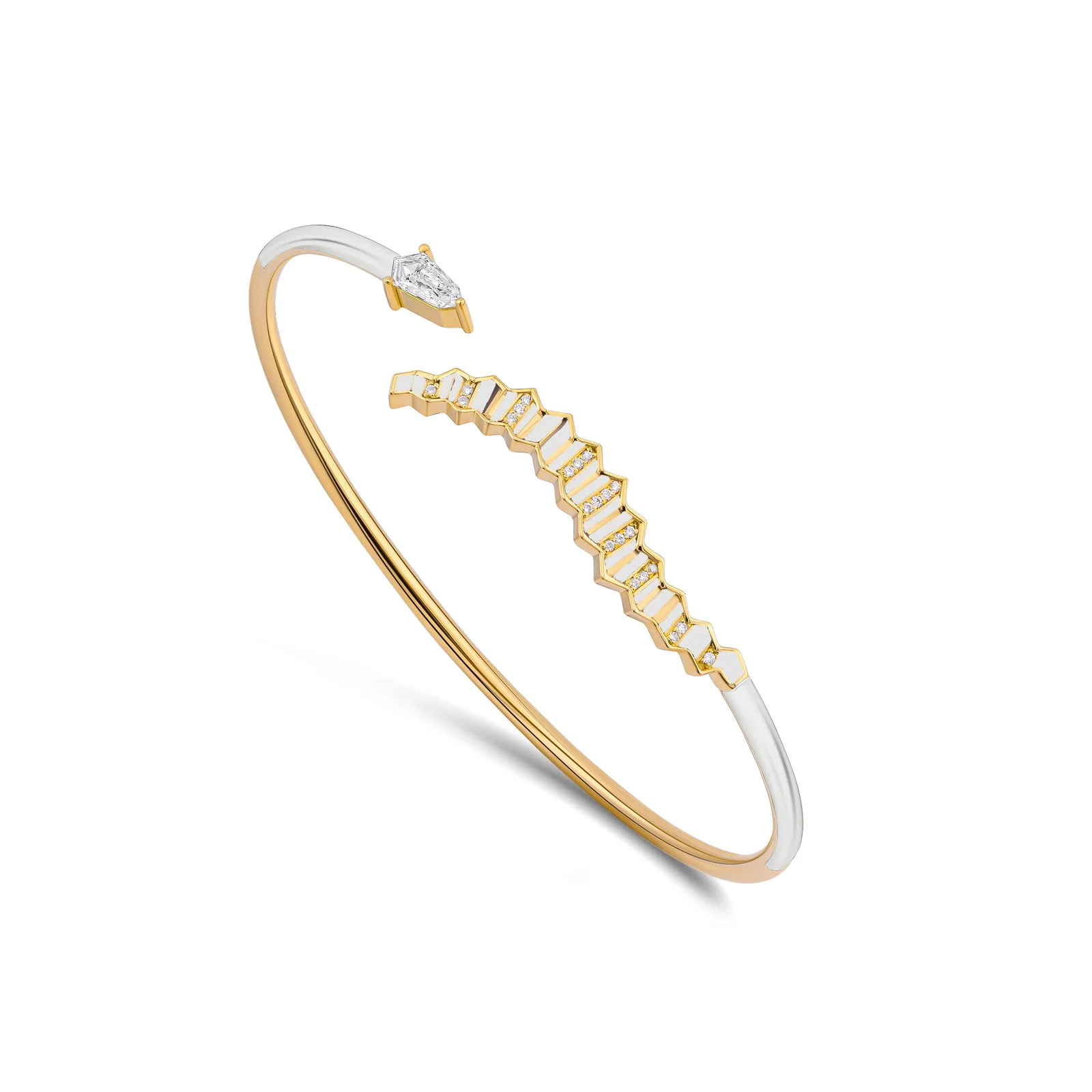 Pleated Eva Diamond Bracelet Cuff - Image 6