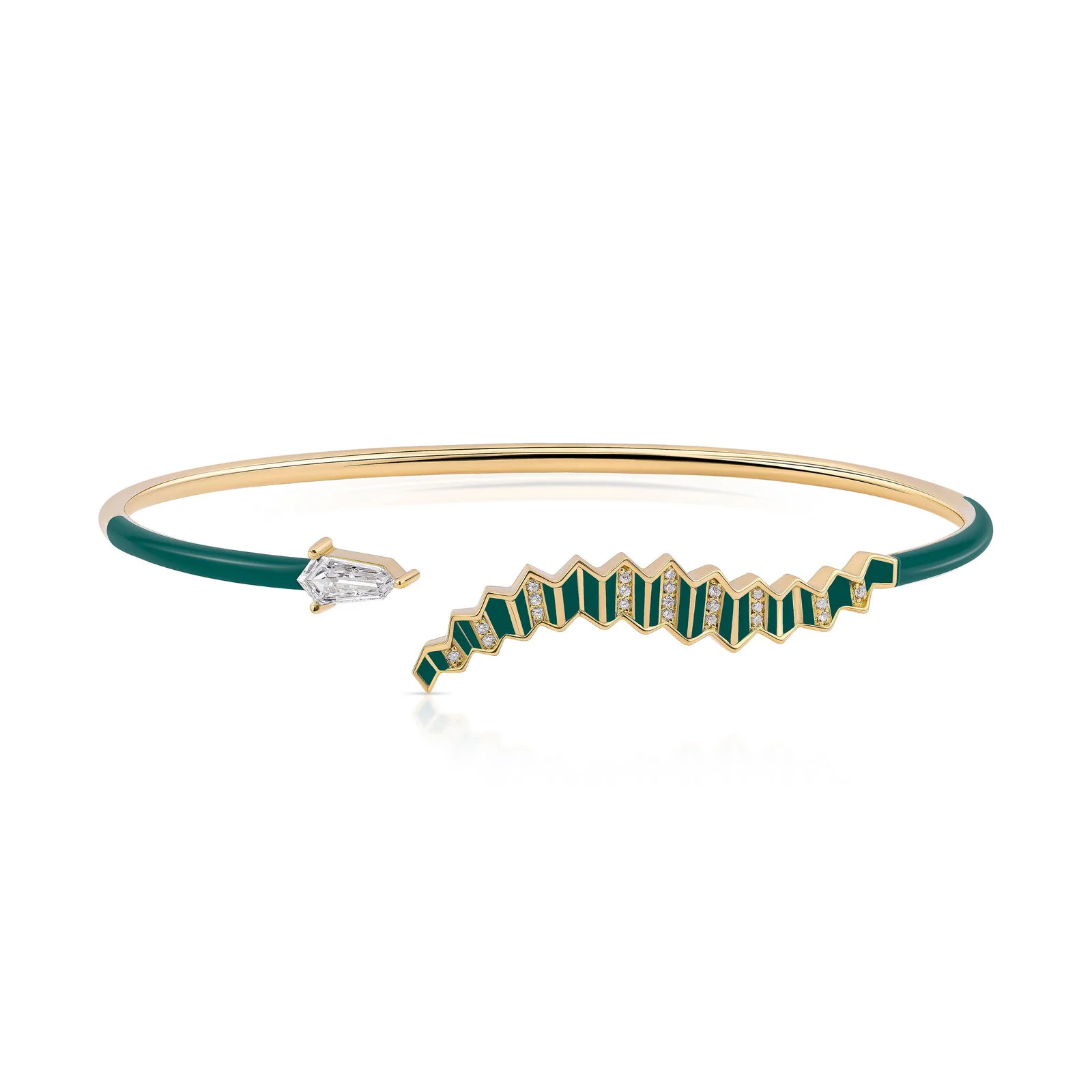 Pleated Eva Diamond Bracelet Cuff - Image 8