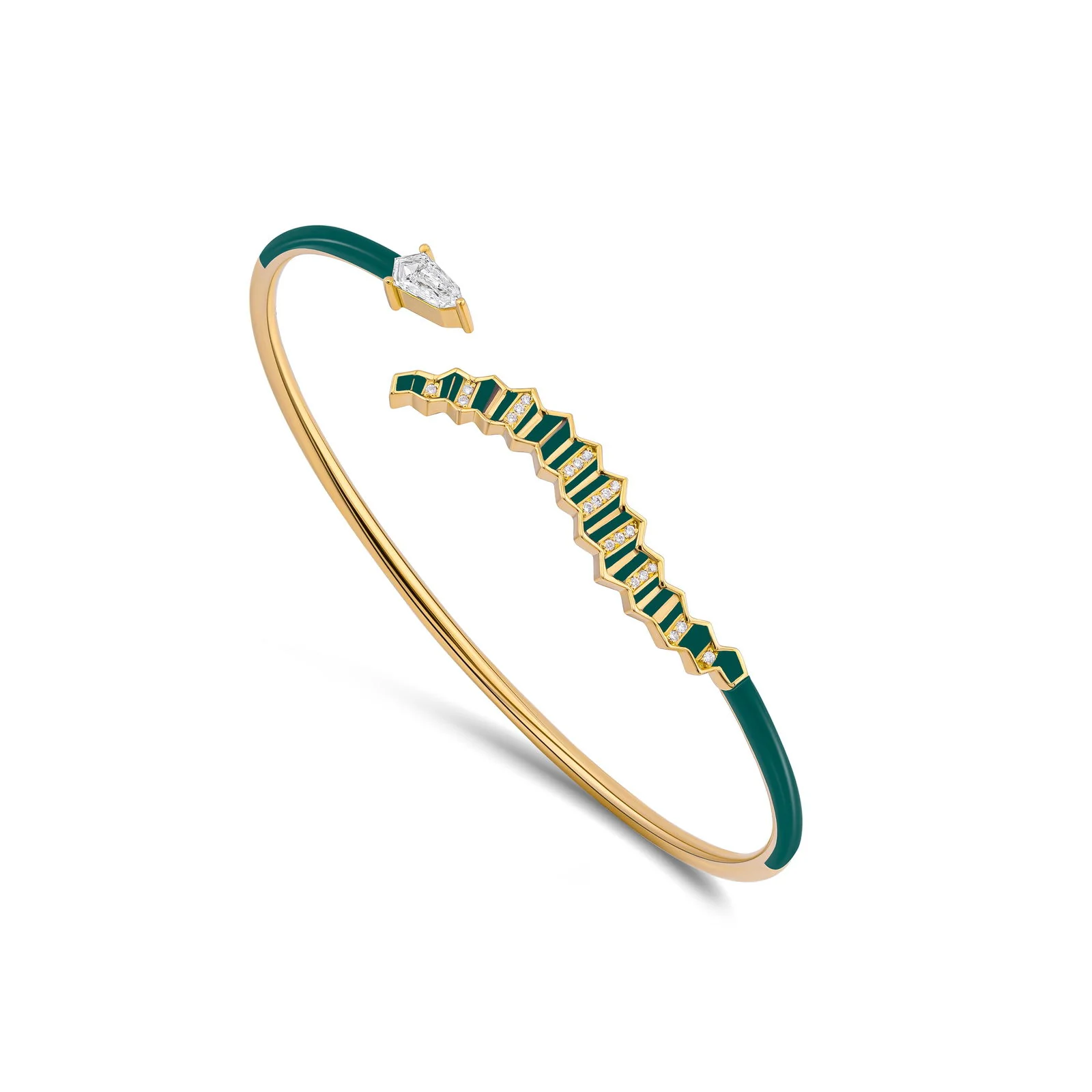 Pleated Eva Diamond Bracelet Cuff - Image 9