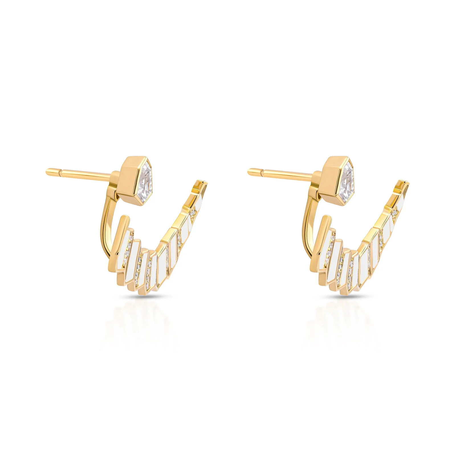 Pleated Julietta Diamond Earrings - Image 10