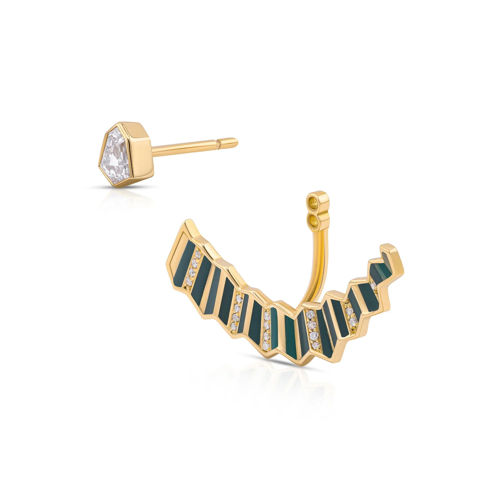 Pleated Julietta Diamond Earrings - Image 3