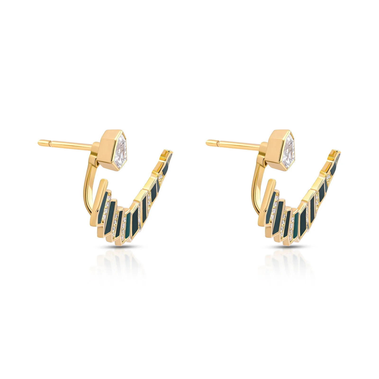 Pleated Julietta Diamond Earrings - Image 4