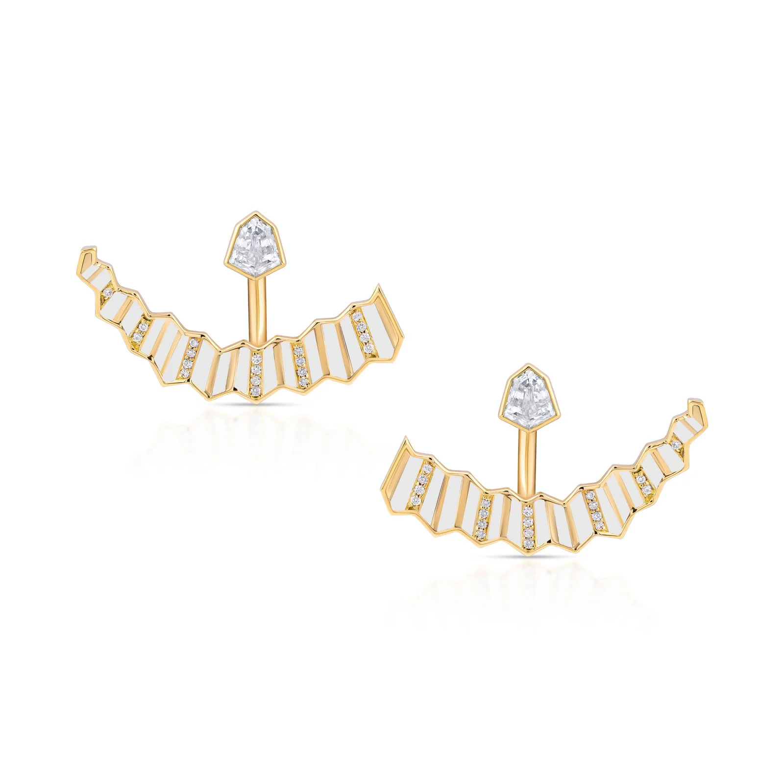 Pleated Julietta Diamond Earrings - Image 8