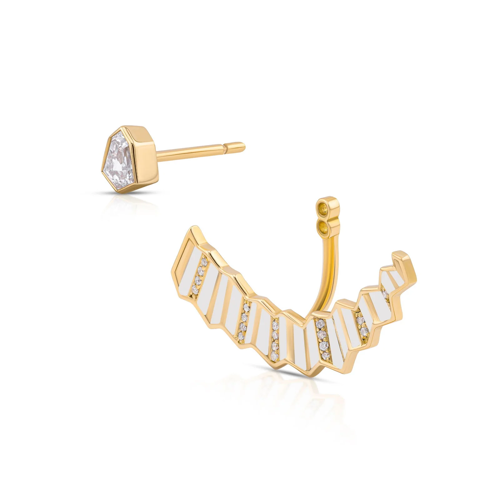 Pleated Julietta Diamond Earrings - Image 9