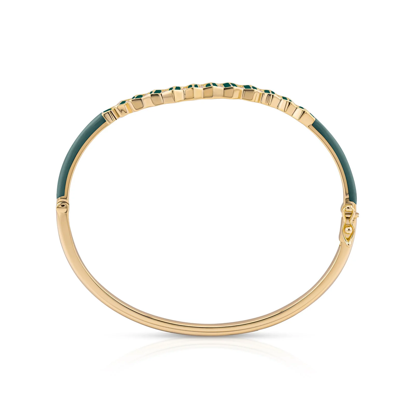Pleated Ola Gold Bangle - Image 10