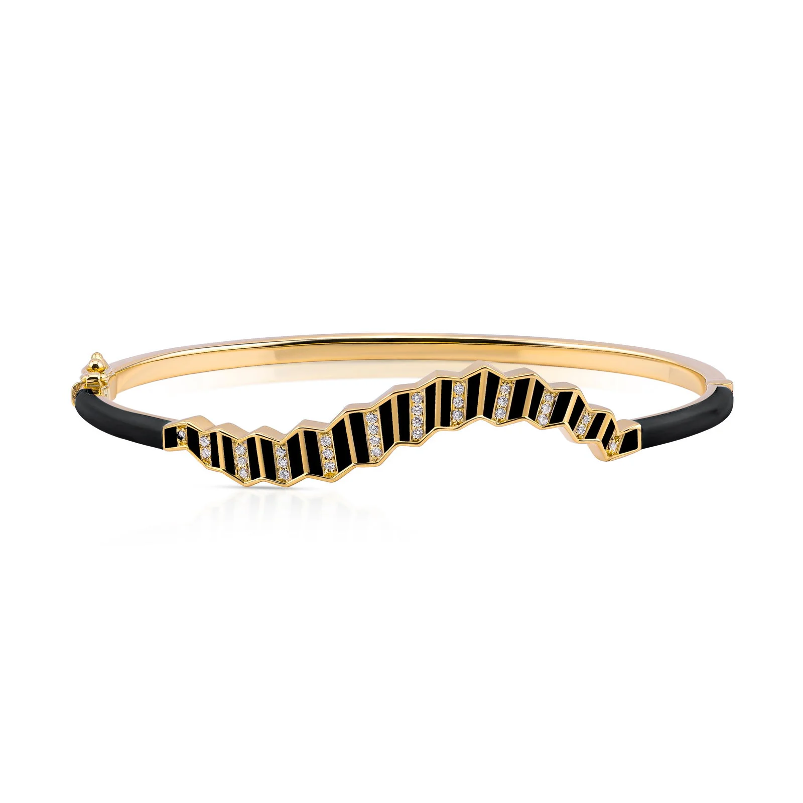 Pleated Ola Gold Bangle - Image 5