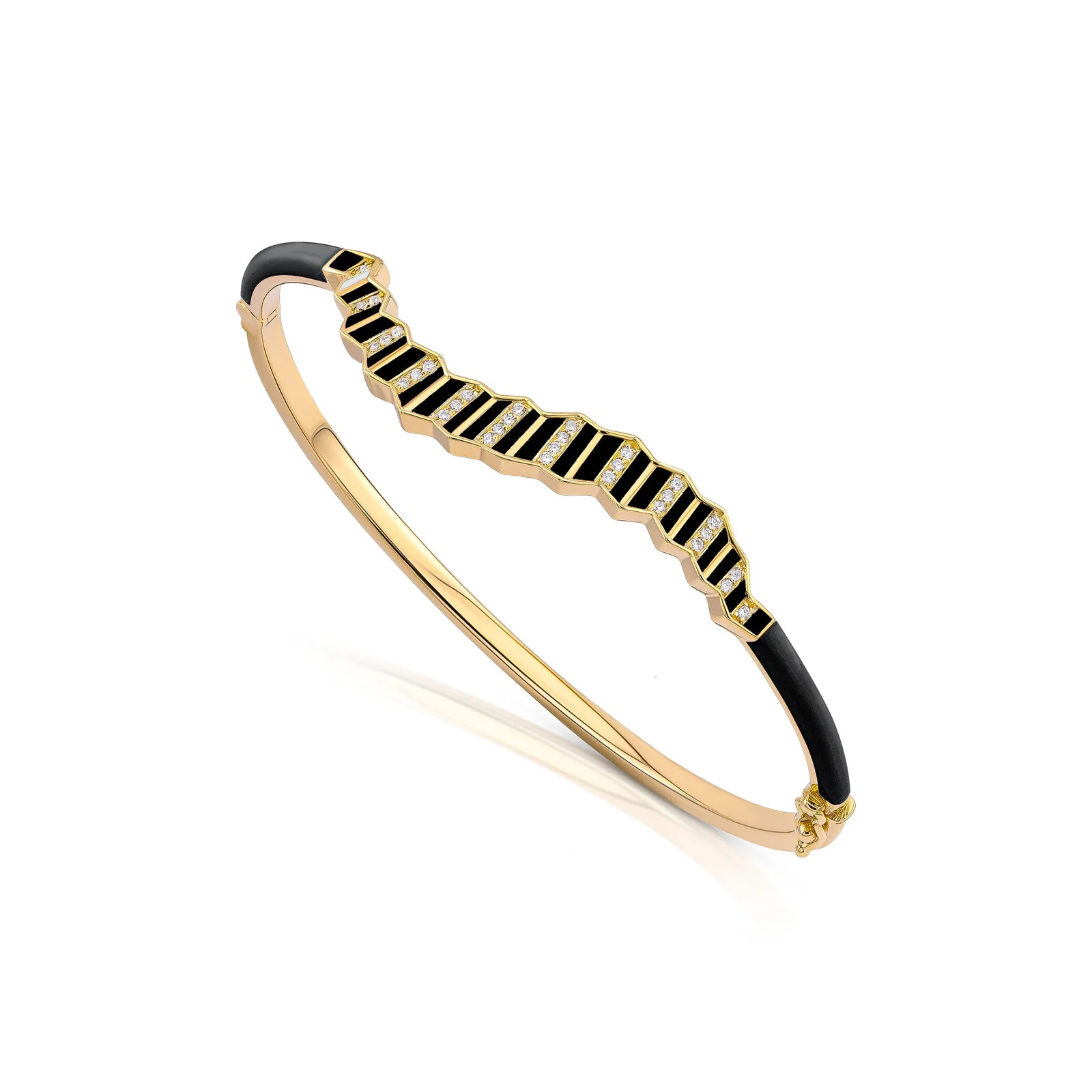 Pleated Ola Gold Bangle - Image 6