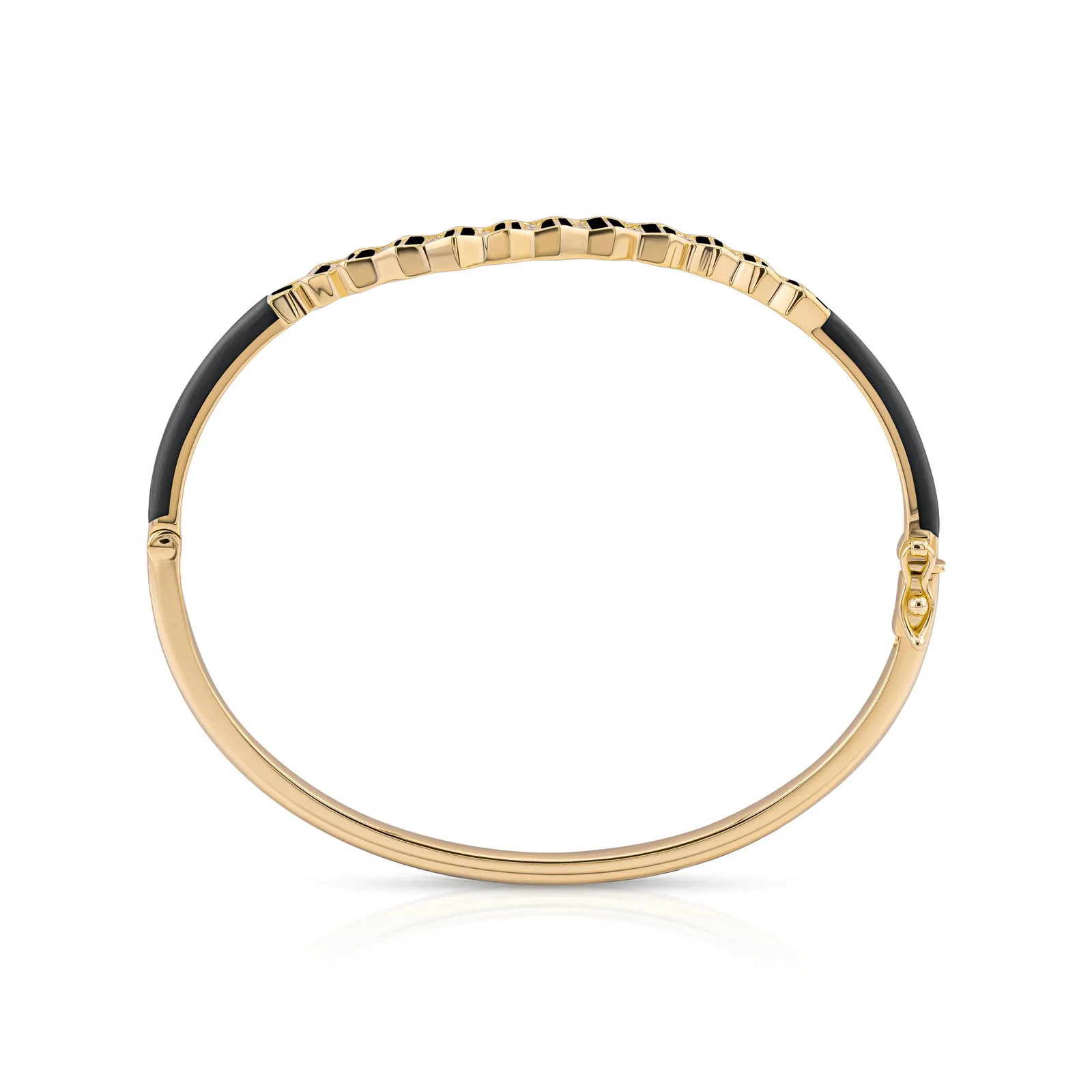 Pleated Ola Gold Bangle - Image 7
