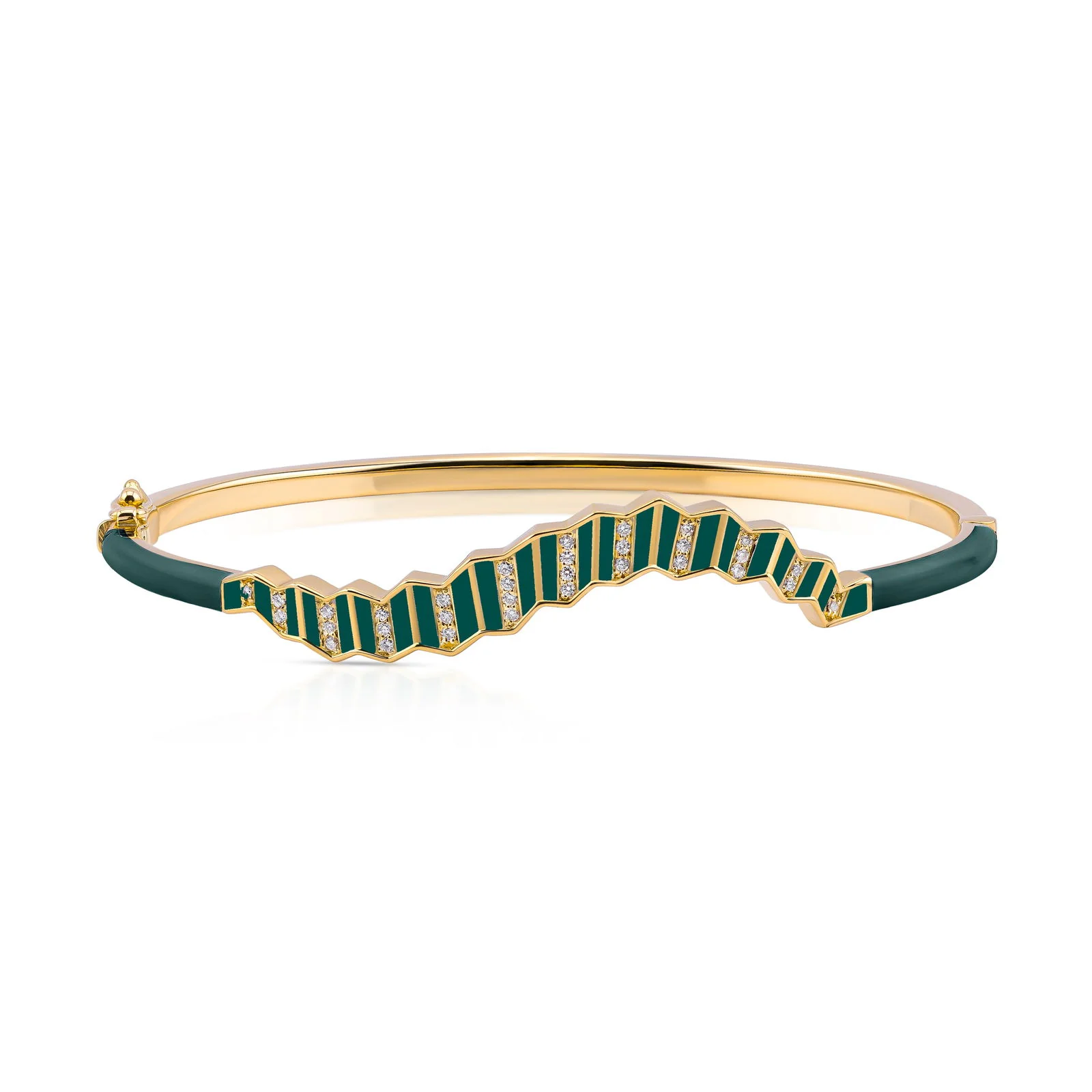 Pleated Ola Gold Bangle - Image 8