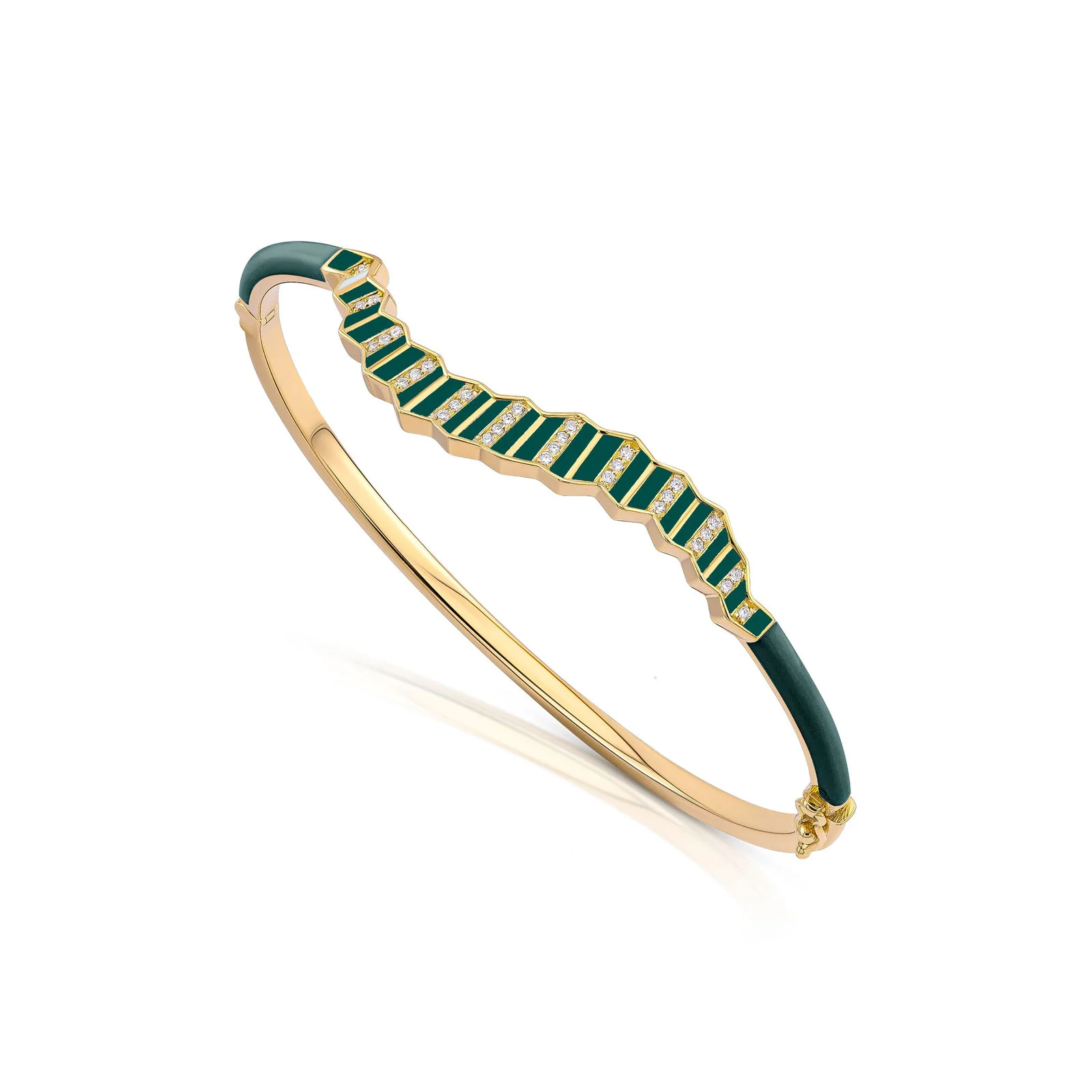 Pleated Ola Gold Bangle - Image 9