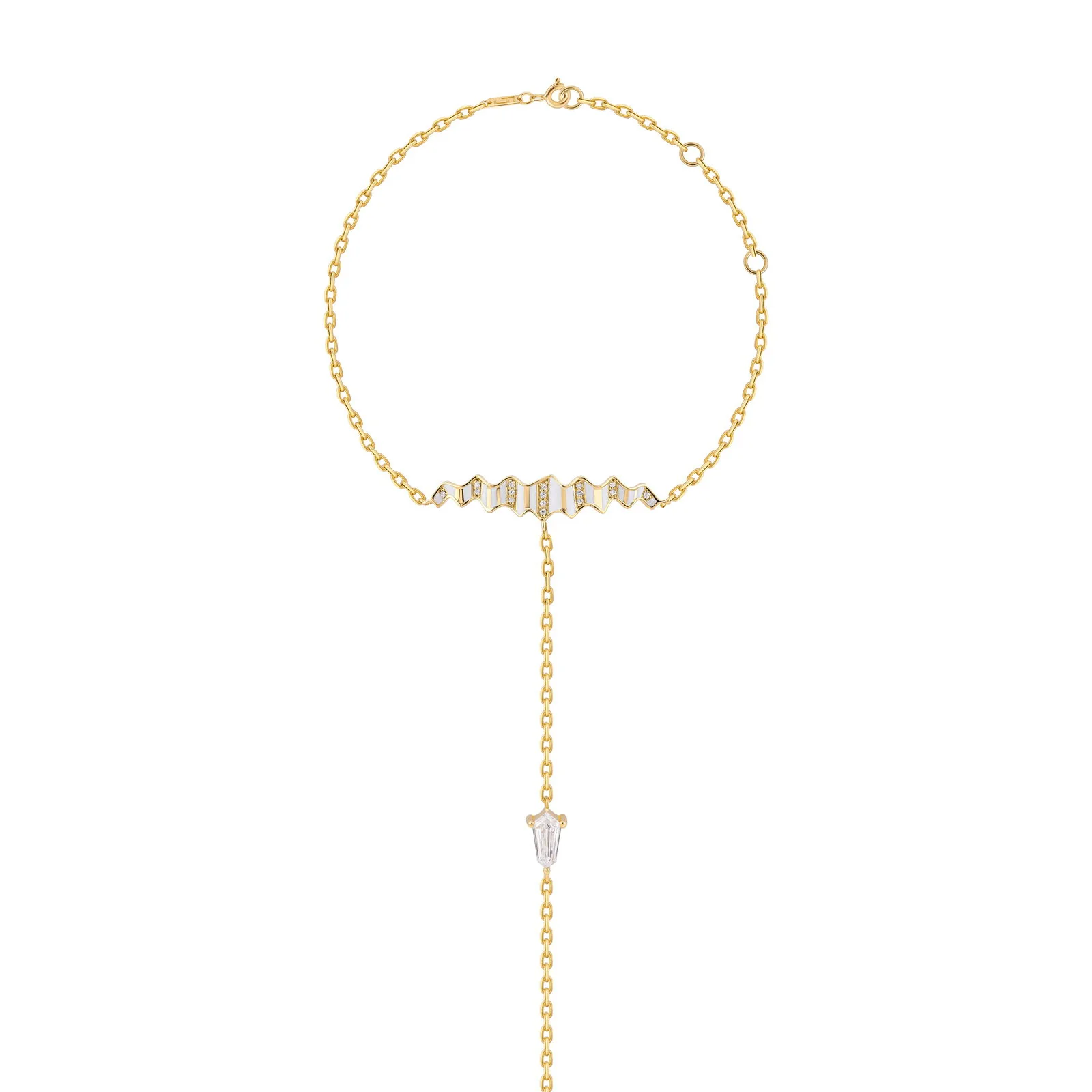 Pleated Sahara Diamond Hand Chain - Image 3