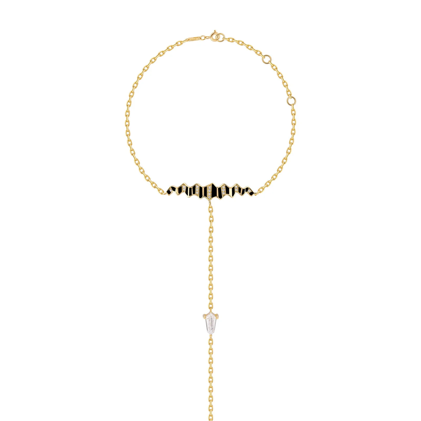 Pleated Sahara Diamond Hand Chain - Image 5