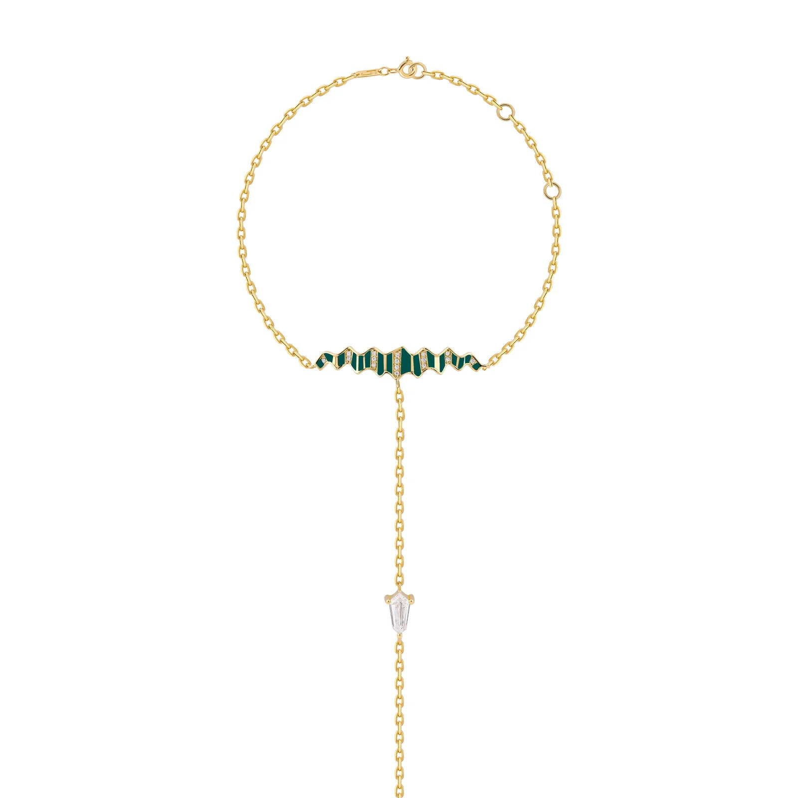 Pleated Sahara Diamond Hand Chain - Image 9