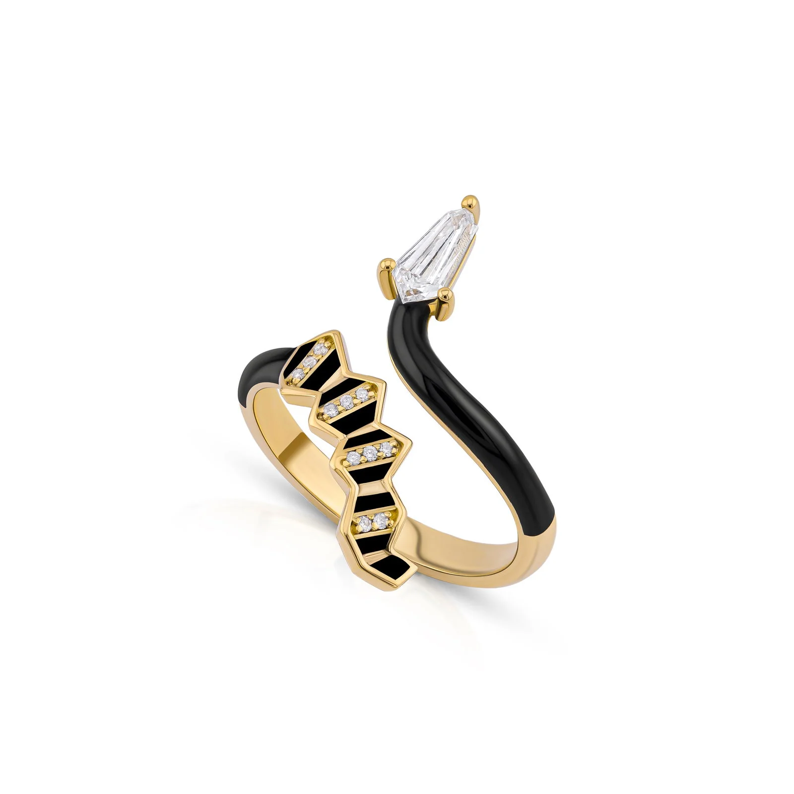 Pleated Serpentine Diamond Ring - Image 3