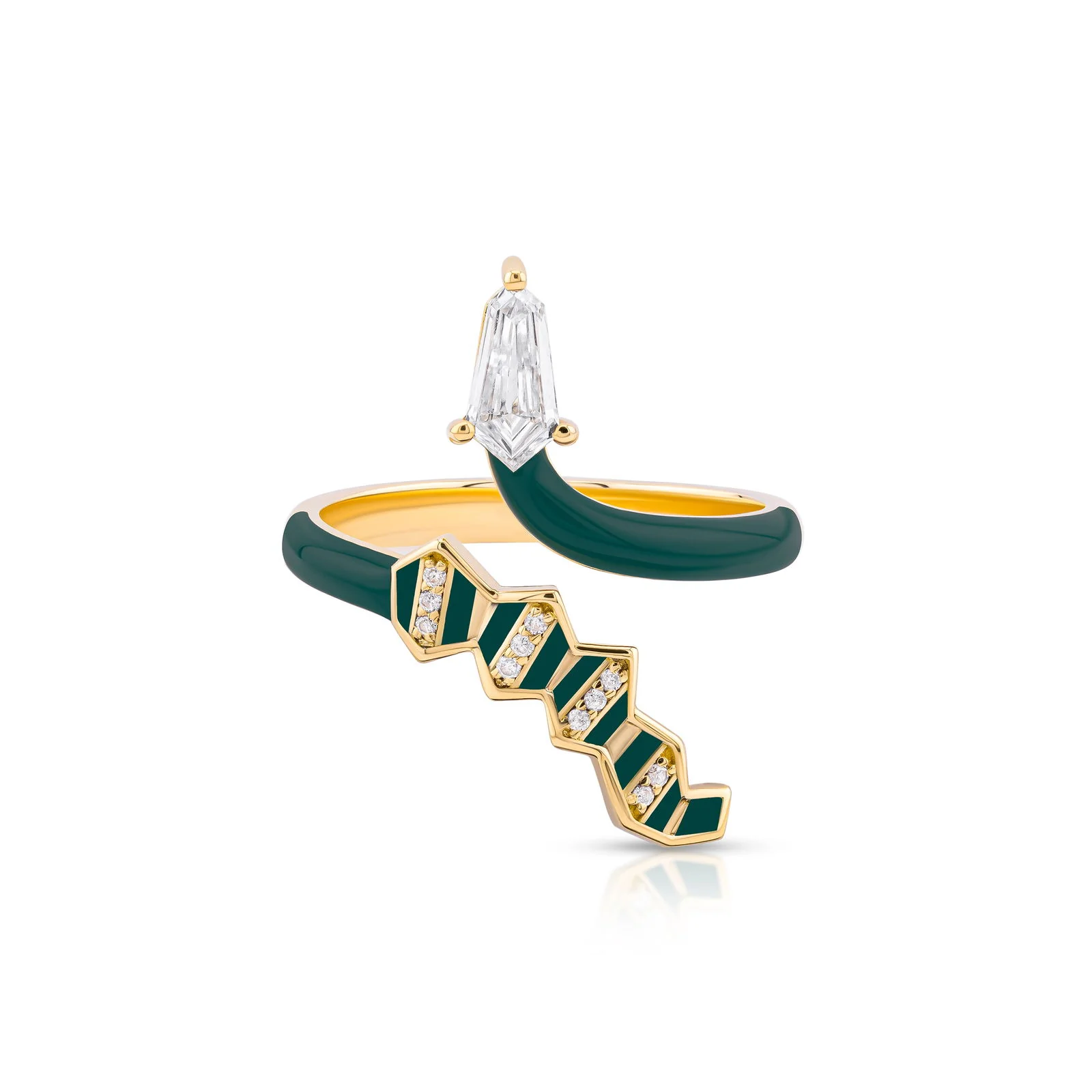 Pleated Serpentine Diamond Ring - Image 5