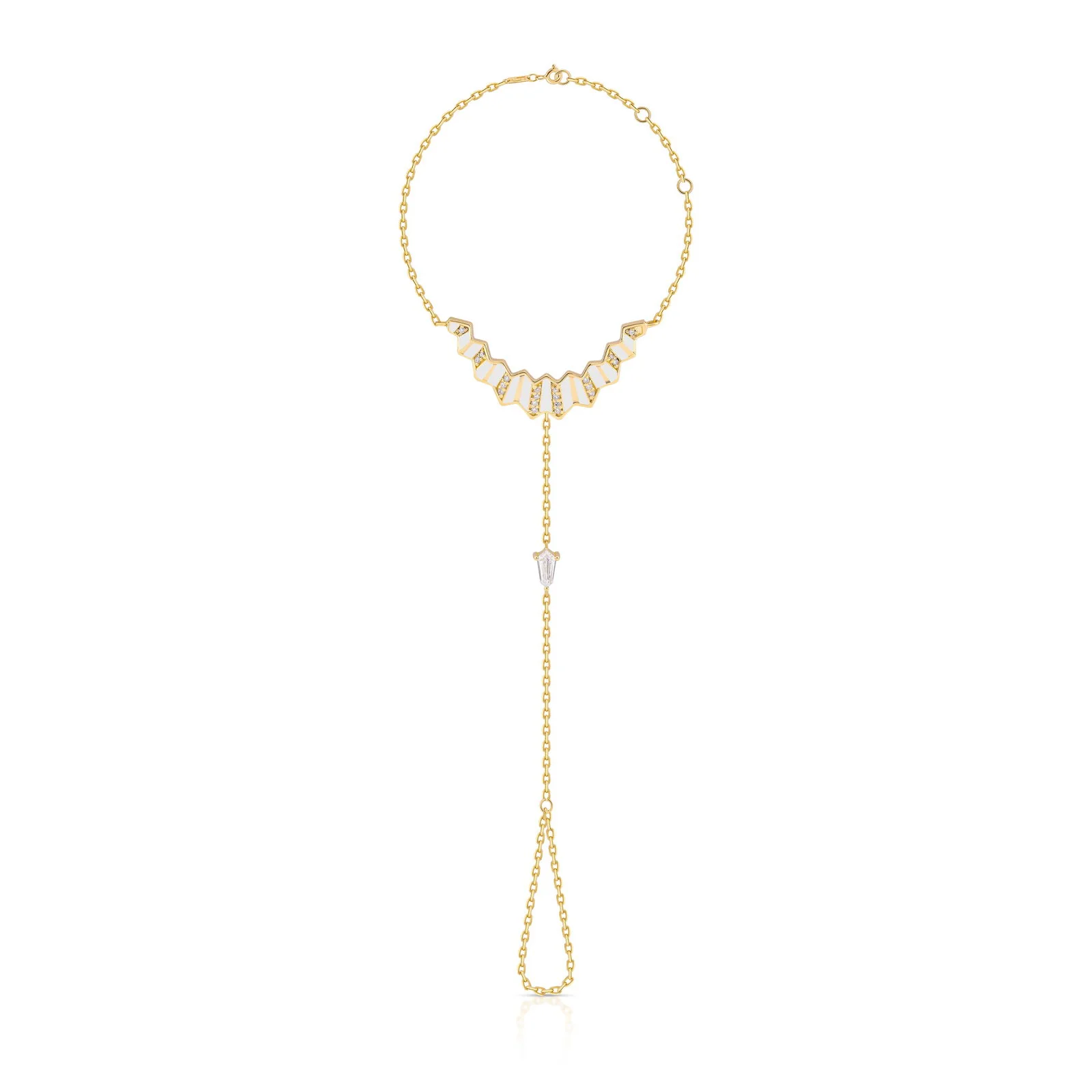 Pleated Vera Diamond Hand Chain - Image 8