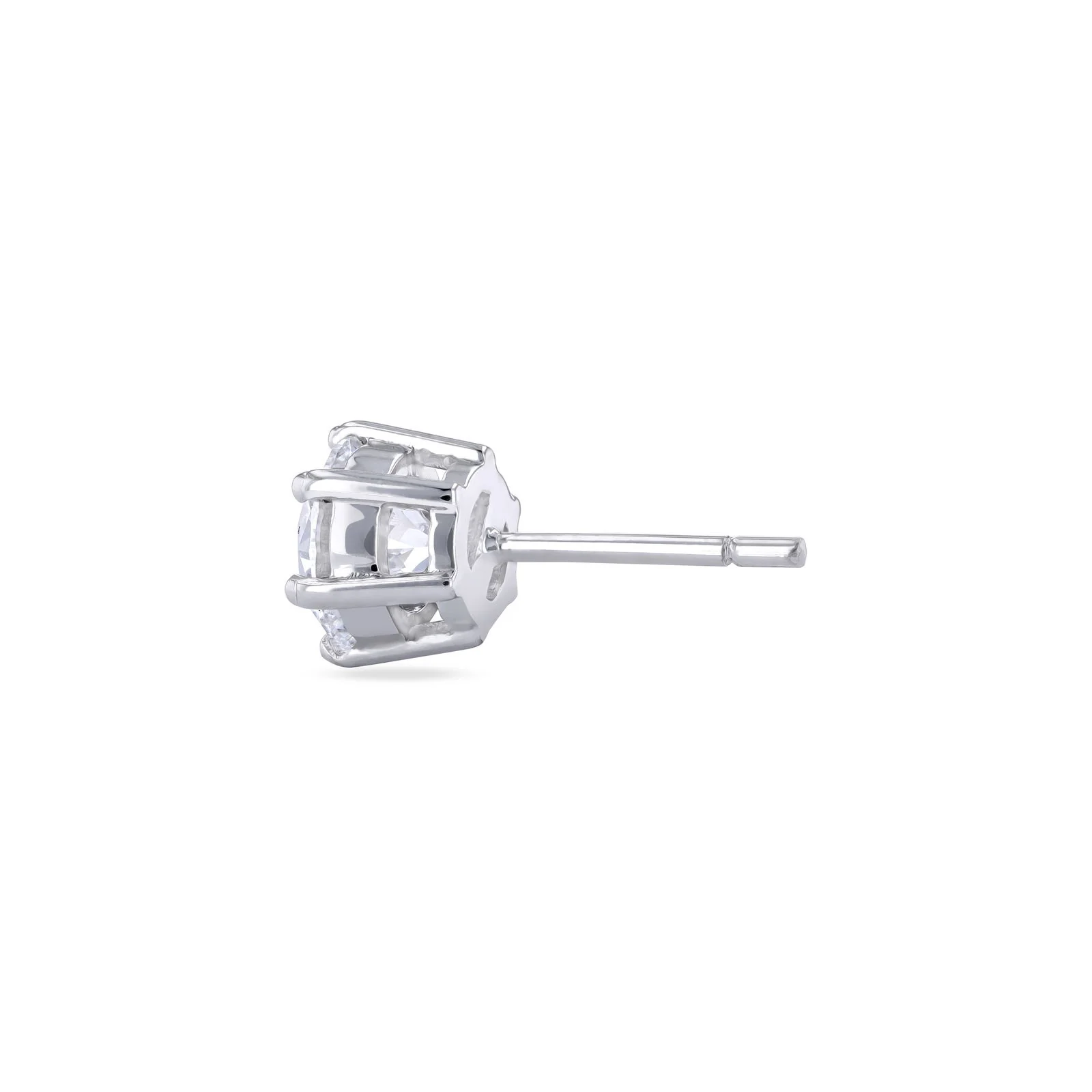 Round Brilliant Diamond Earrings (Certified) - Basket Setting - Image 3
