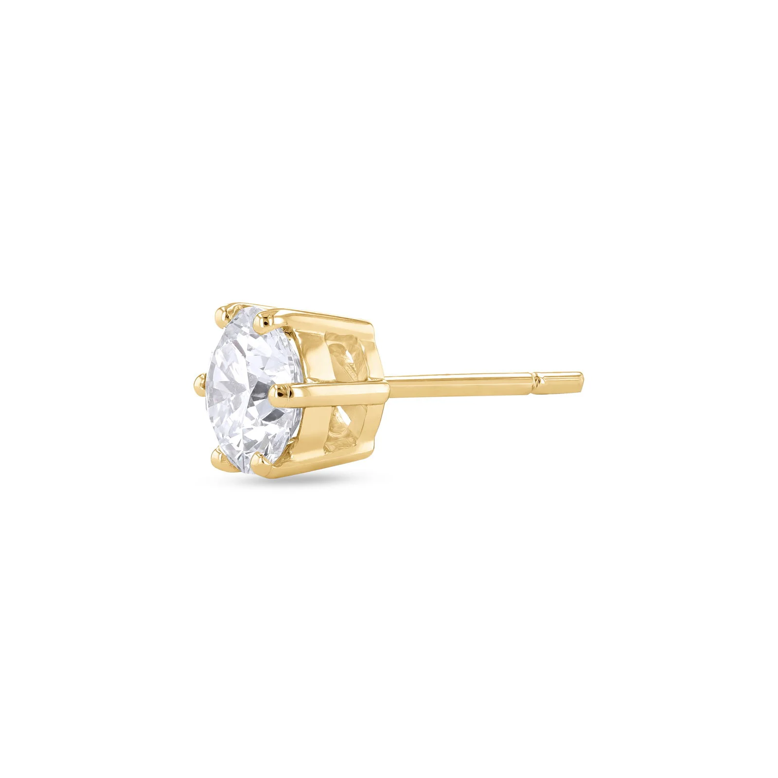 Round Brilliant Diamond Earrings (Certified) - Basket Setting - Image 4