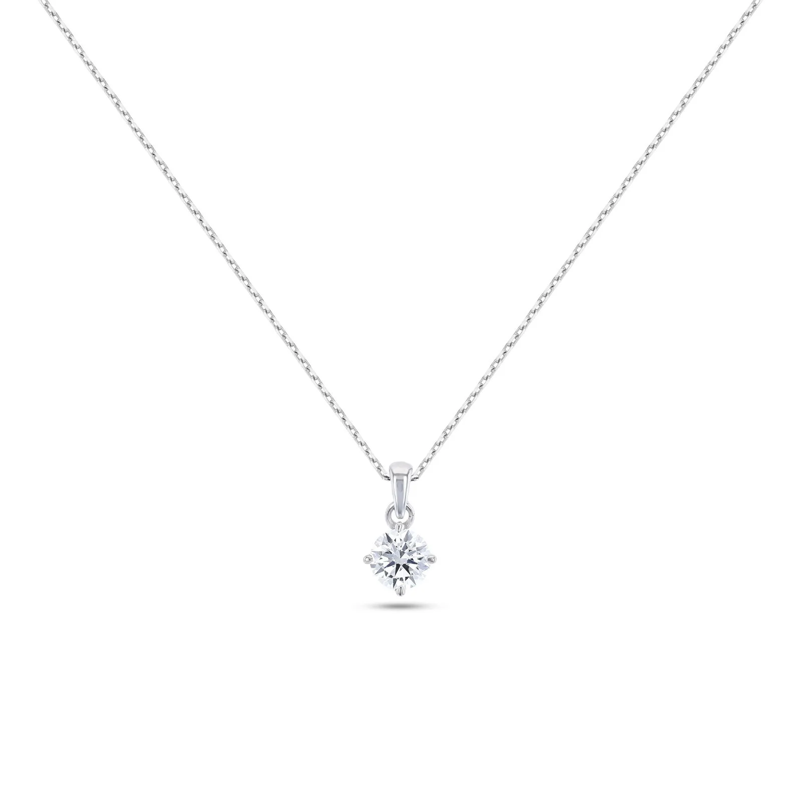 Round Brilliant Solitaire Necklace (Certified) - Image 4