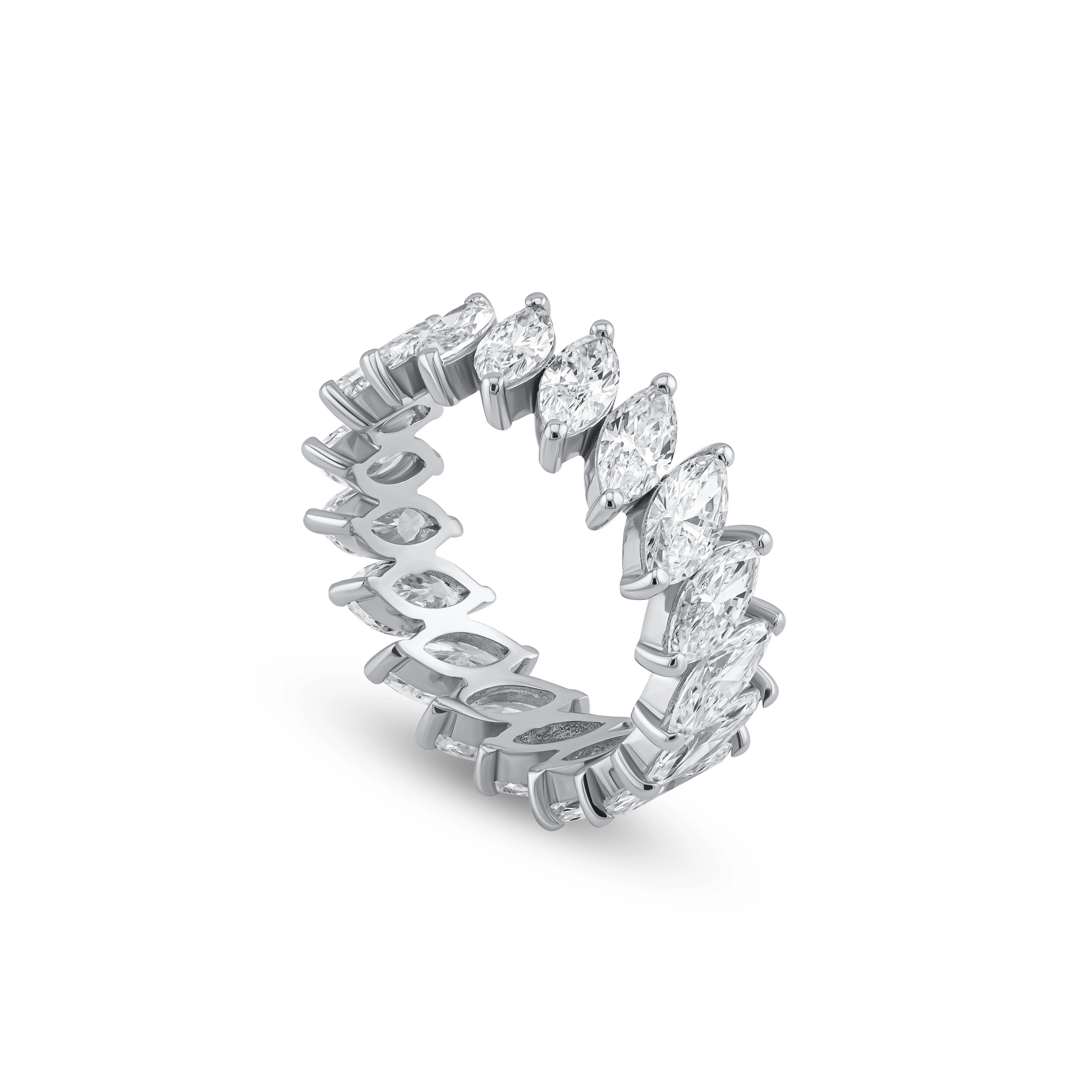 Slanted Marquise Diamond Eternity Ring (Certified) - Image 5