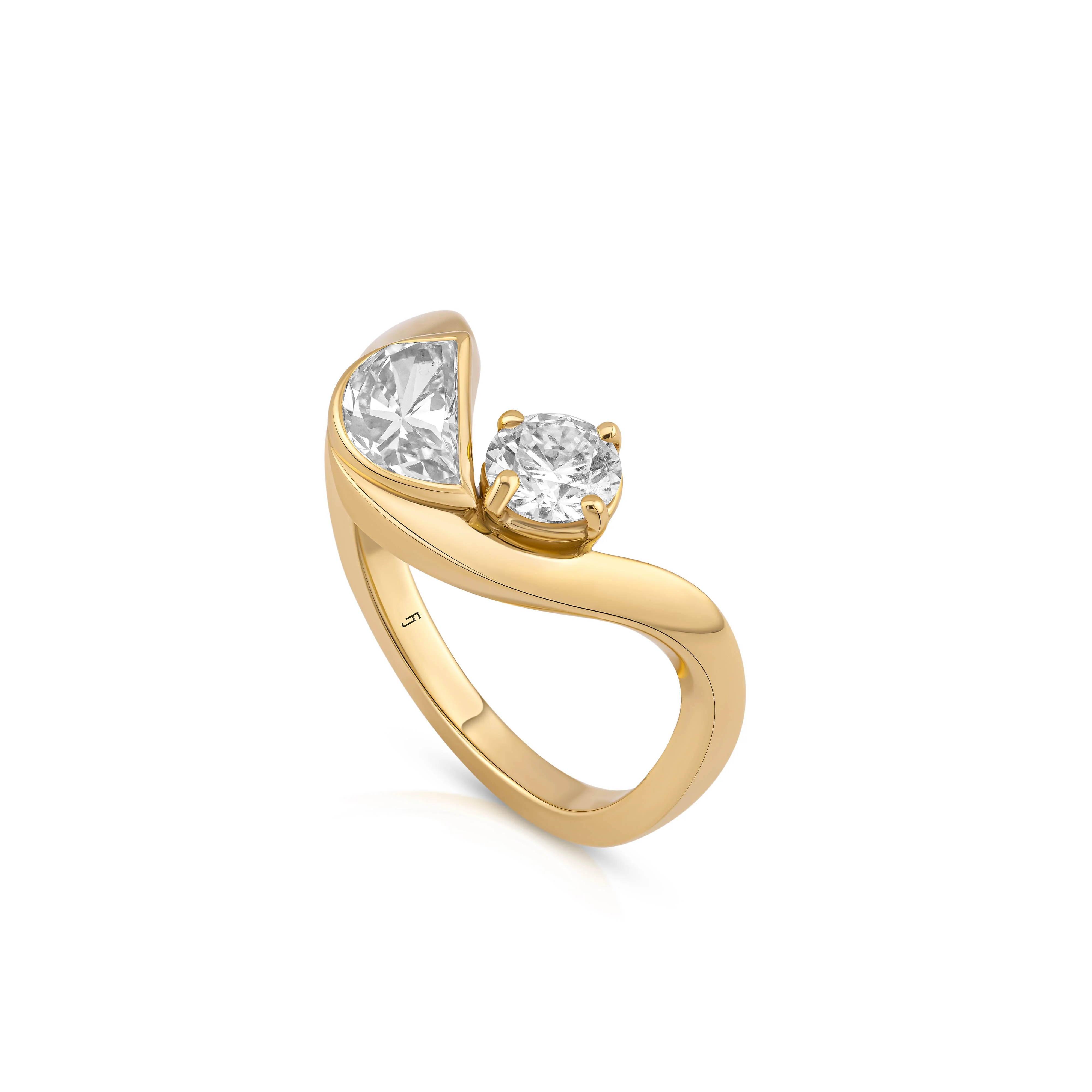 Sora Half Moon Diamond Ring - Image 3