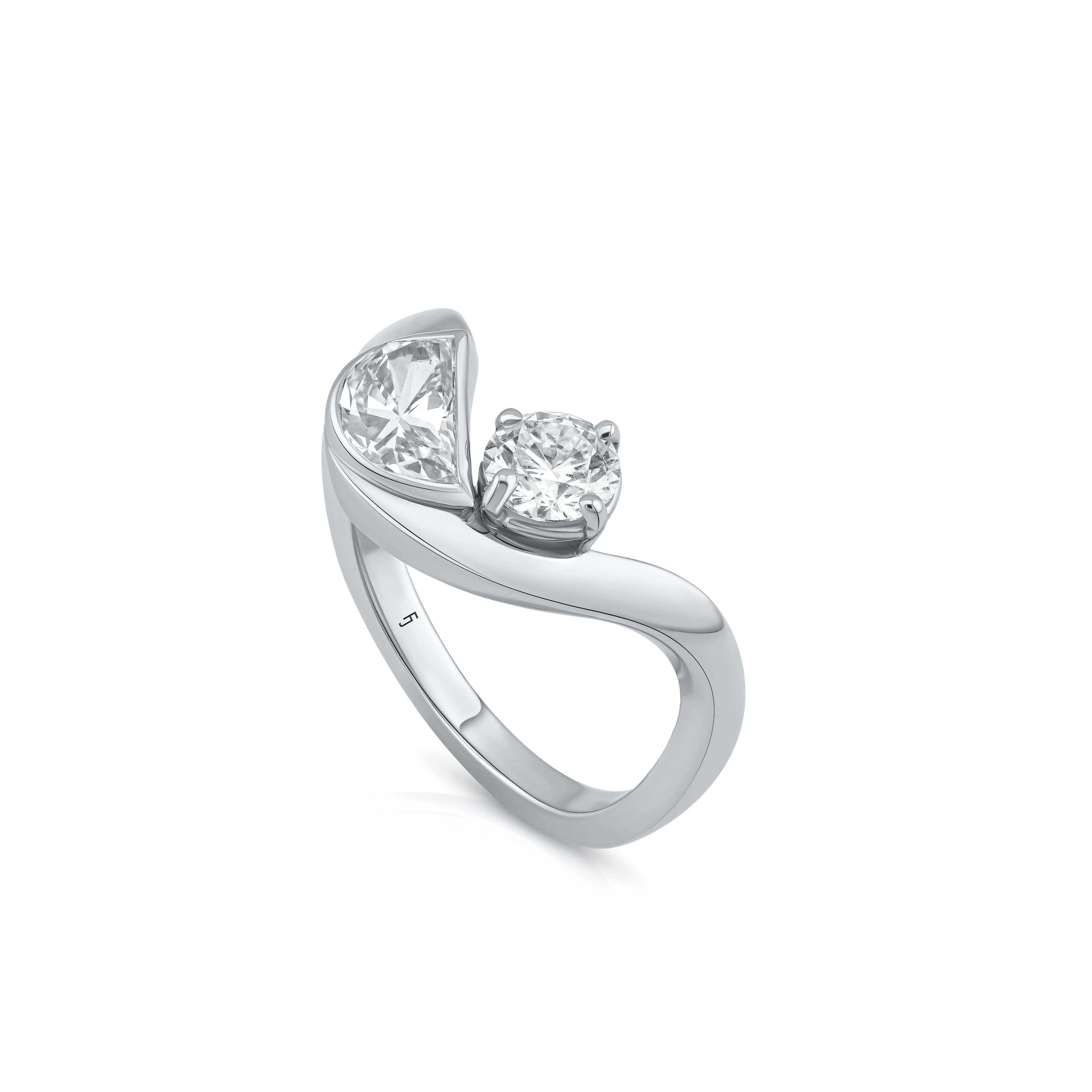 Sora Half Moon Diamond Ring - Image 5