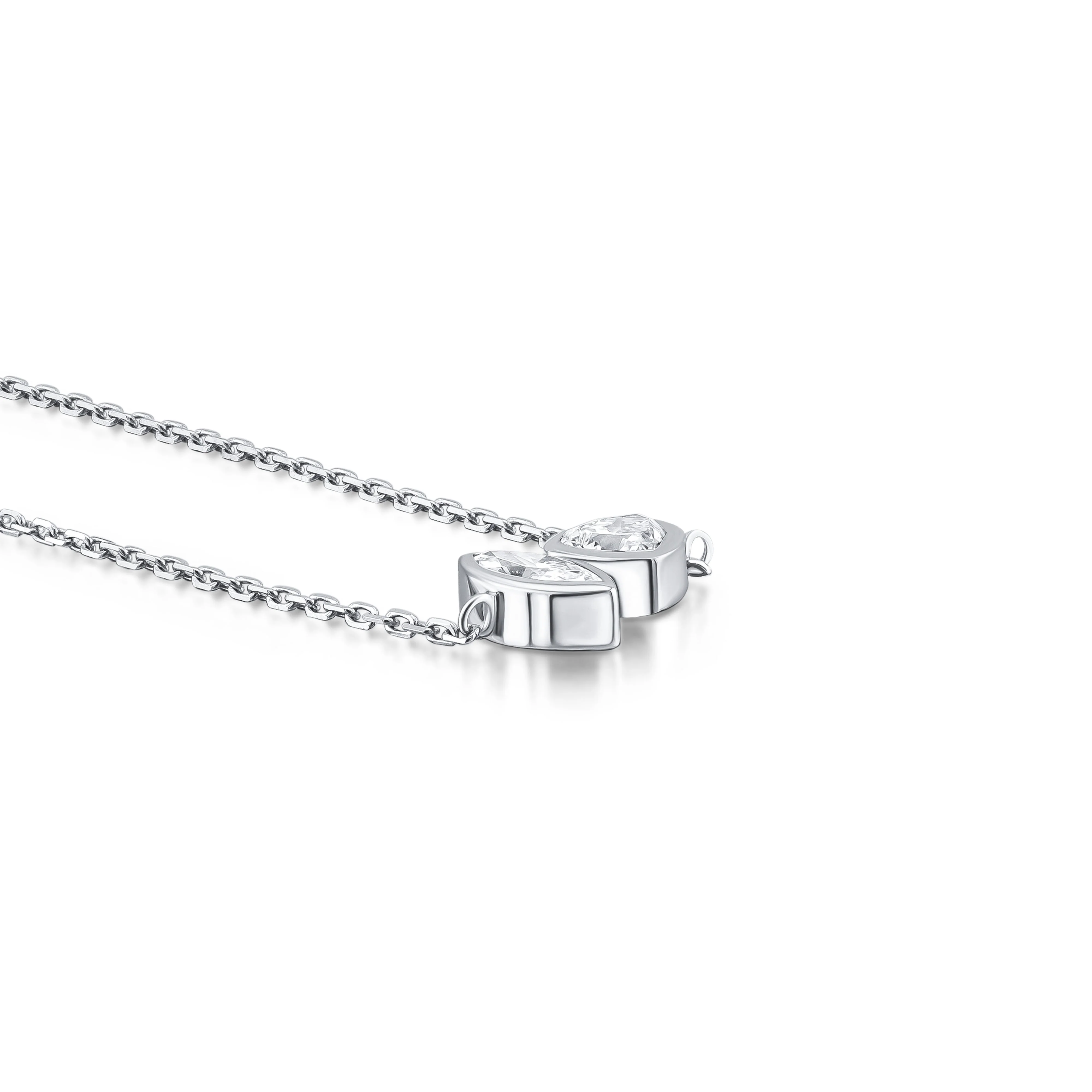 Toi et Moi Bezel Diamond Bracelet – Heart & Marquise - Image 6