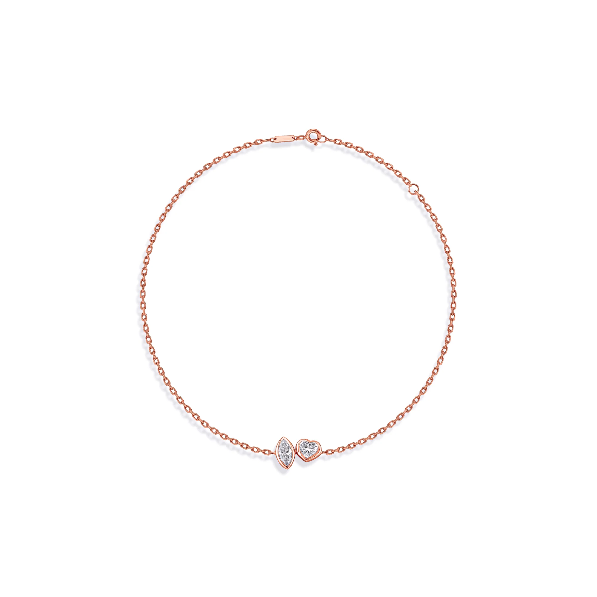 Toi et Moi Bezel Diamond Bracelet – Heart & Marquise - Image 8