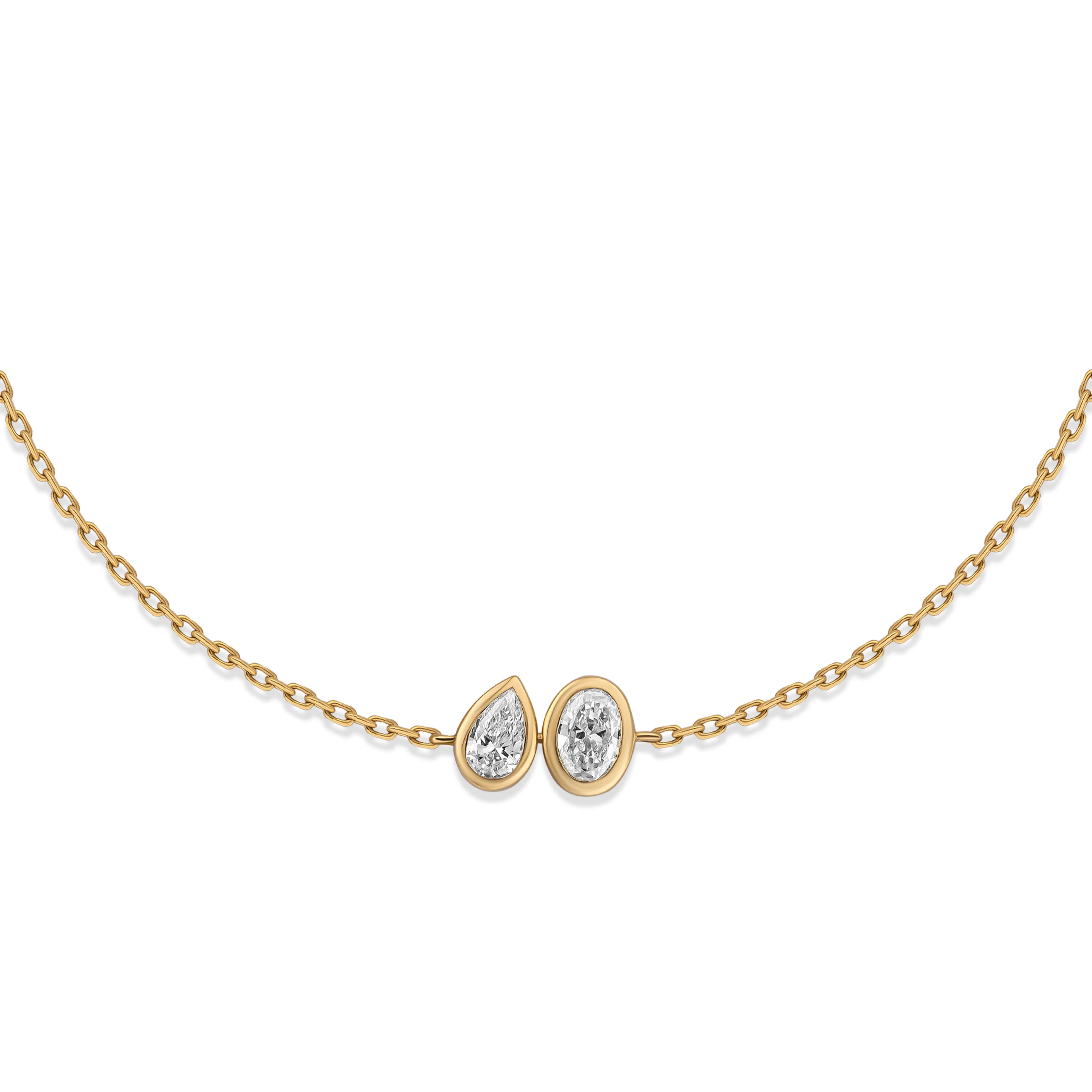 Toi et Moi Bezel Diamond Bracelet – Oval & Pear - Image 5