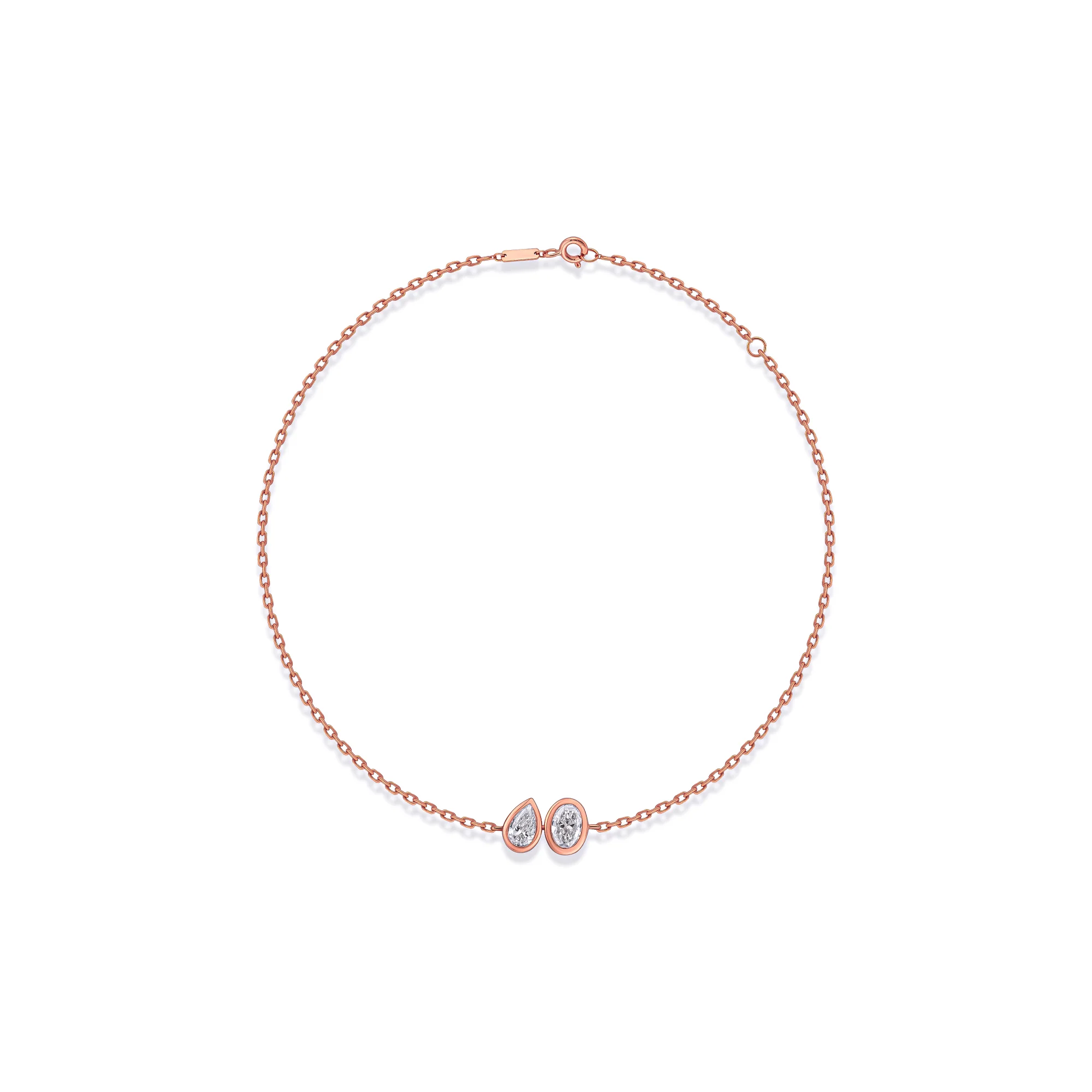 Toi et Moi Bezel Diamond Bracelet – Oval & Pear - Image 8