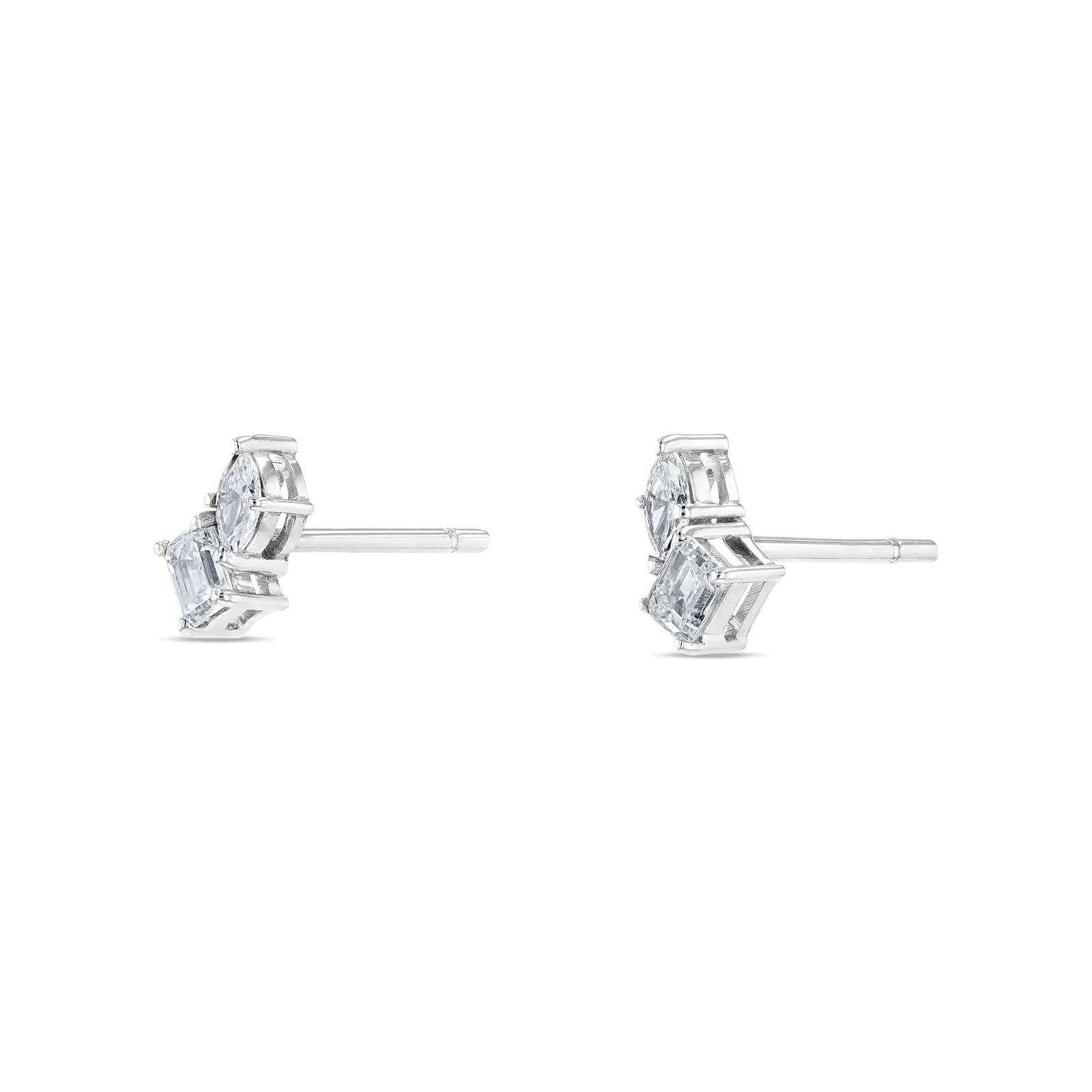 Toi Et Moi Diamond Earrings (Emerald & Marquise) - Image 3