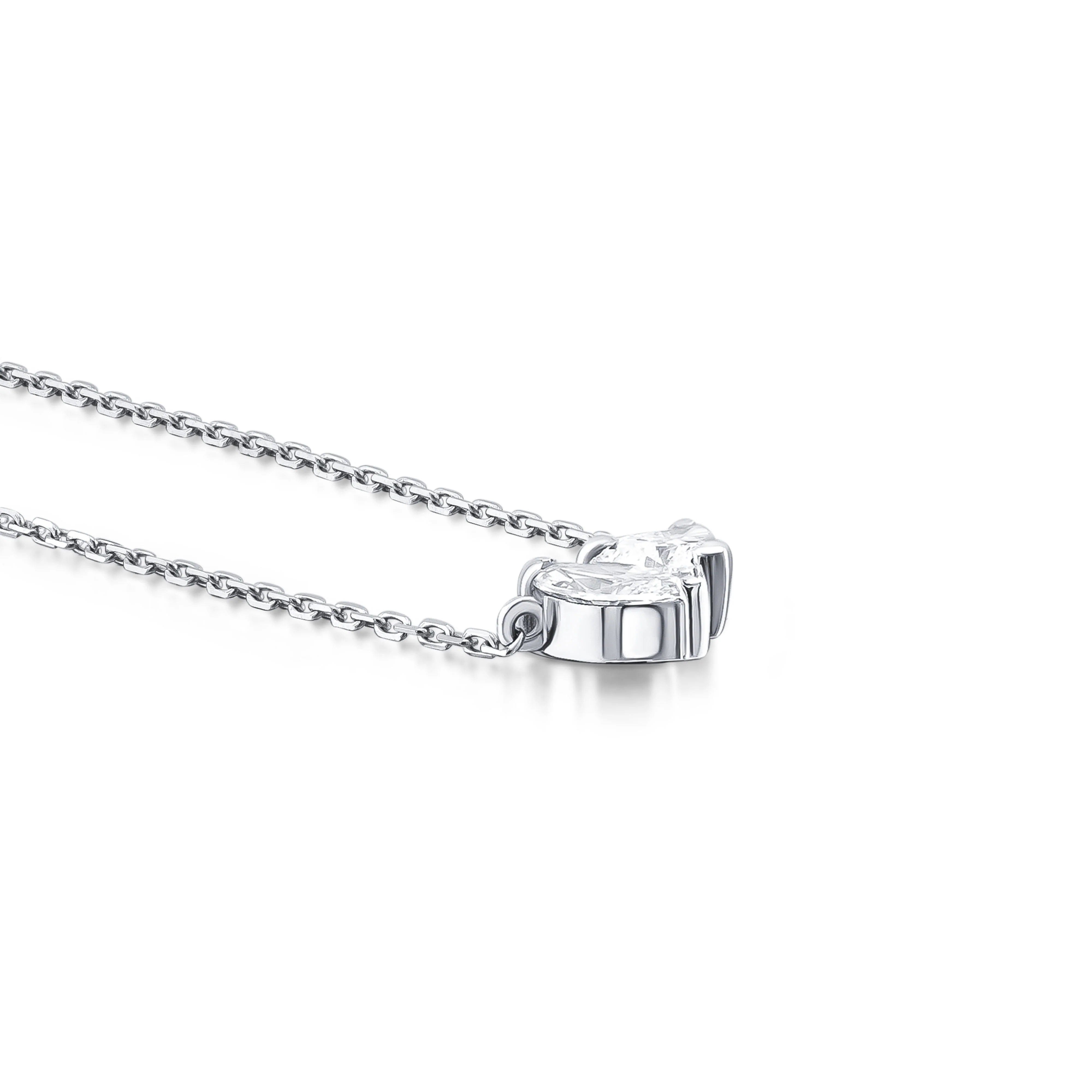 Toi et Moi Diamond Necklace – Heart & Marquise - Image 4