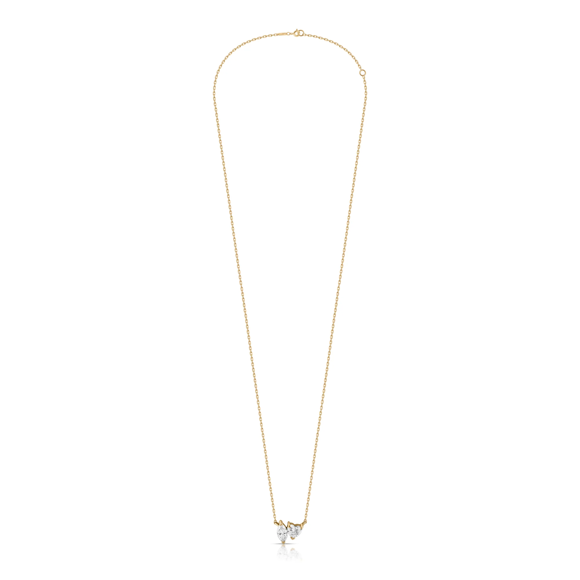 Toi et Moi Diamond Necklace – Heart & Marquise - Image 6