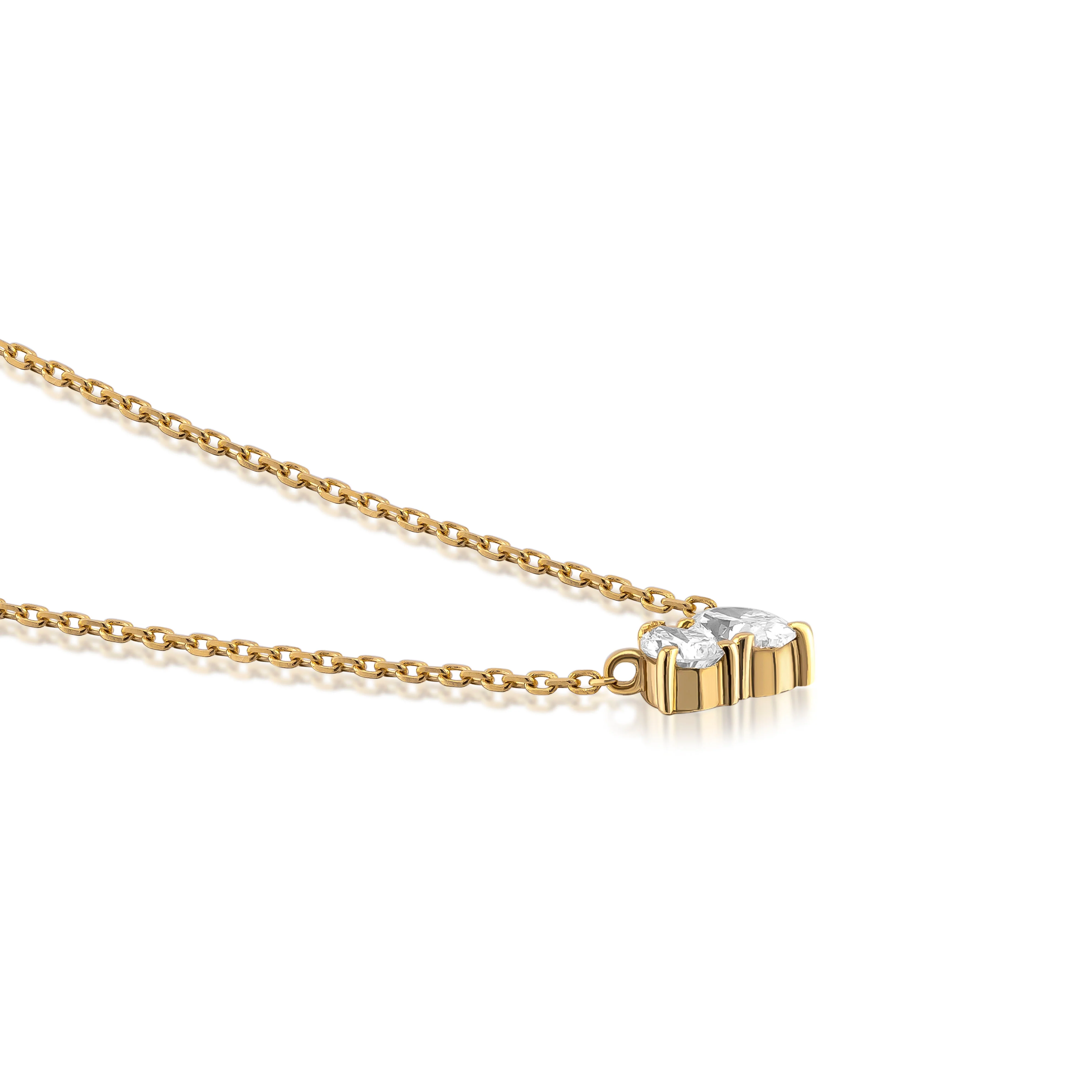 Toi et Moi Diamond Necklace – Oval & Pear - Image 5