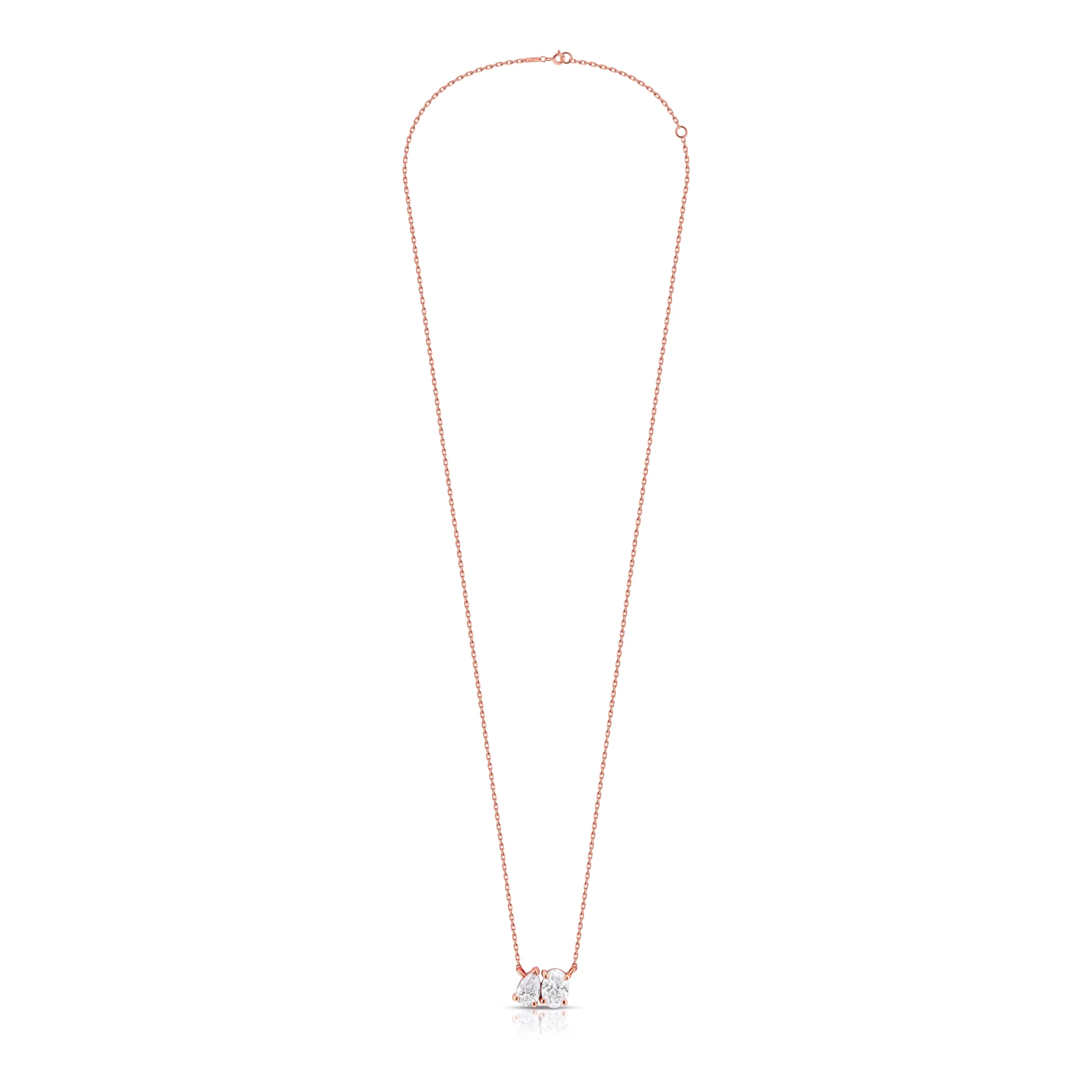 Toi et Moi Diamond Necklace – Oval & Pear - Image 7