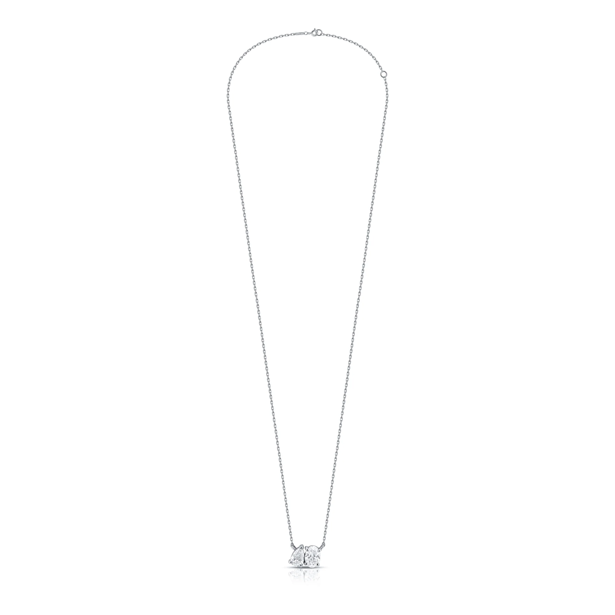 Toi et Moi Diamond Necklace – Oval & Pear - Image 8