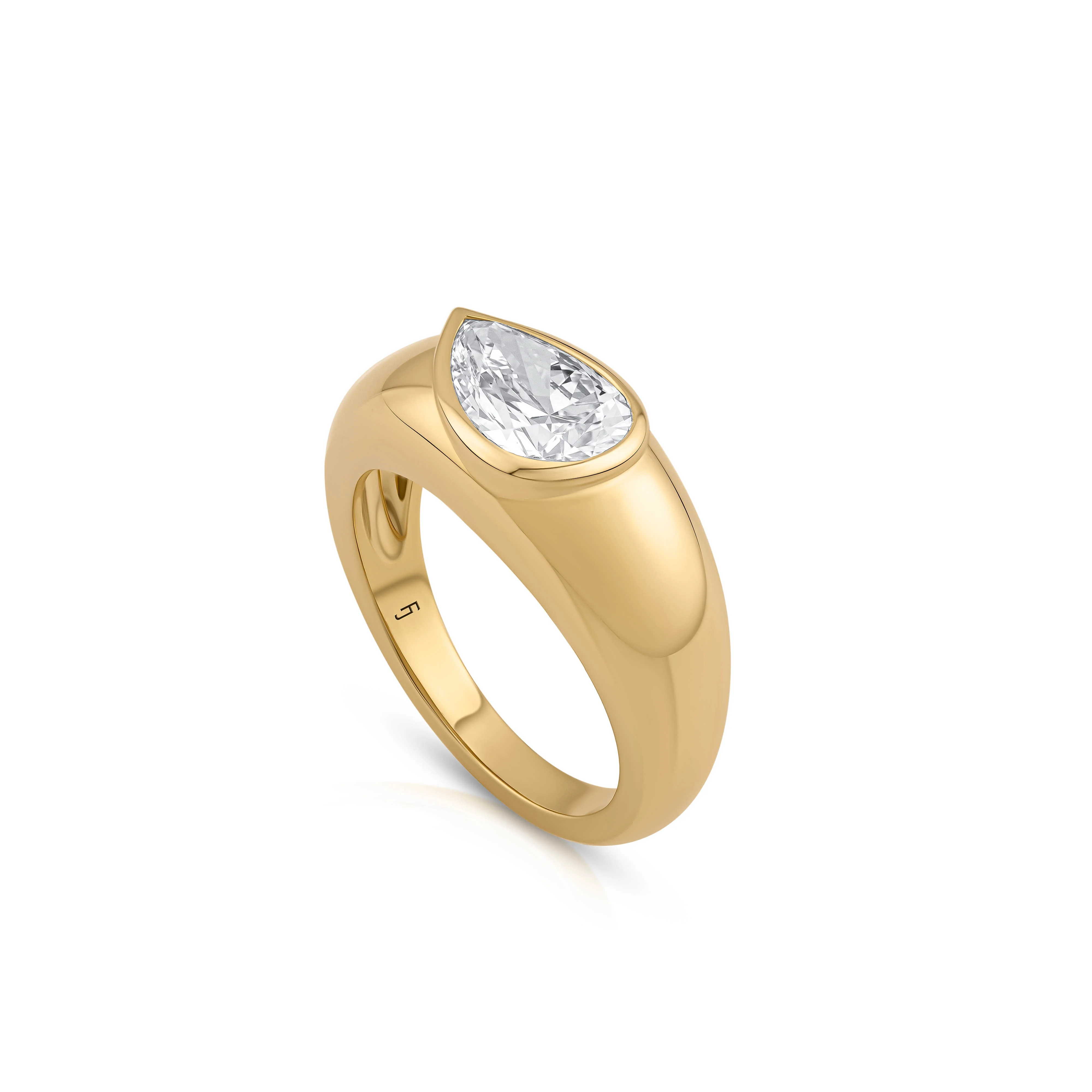 Zia Dome Pear Engagement Ring - Image 5