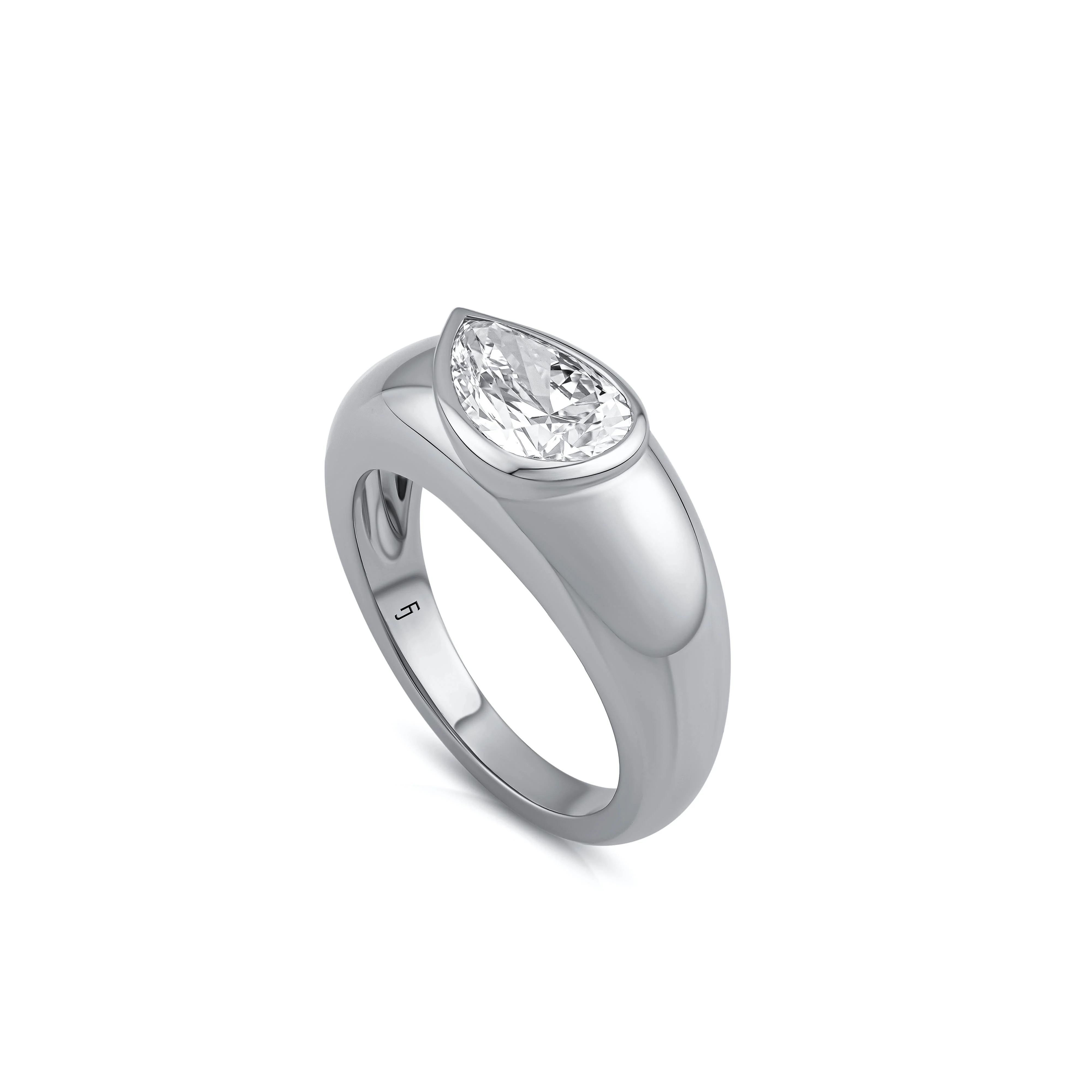 Zia Dome Pear Engagement Ring - Image 7